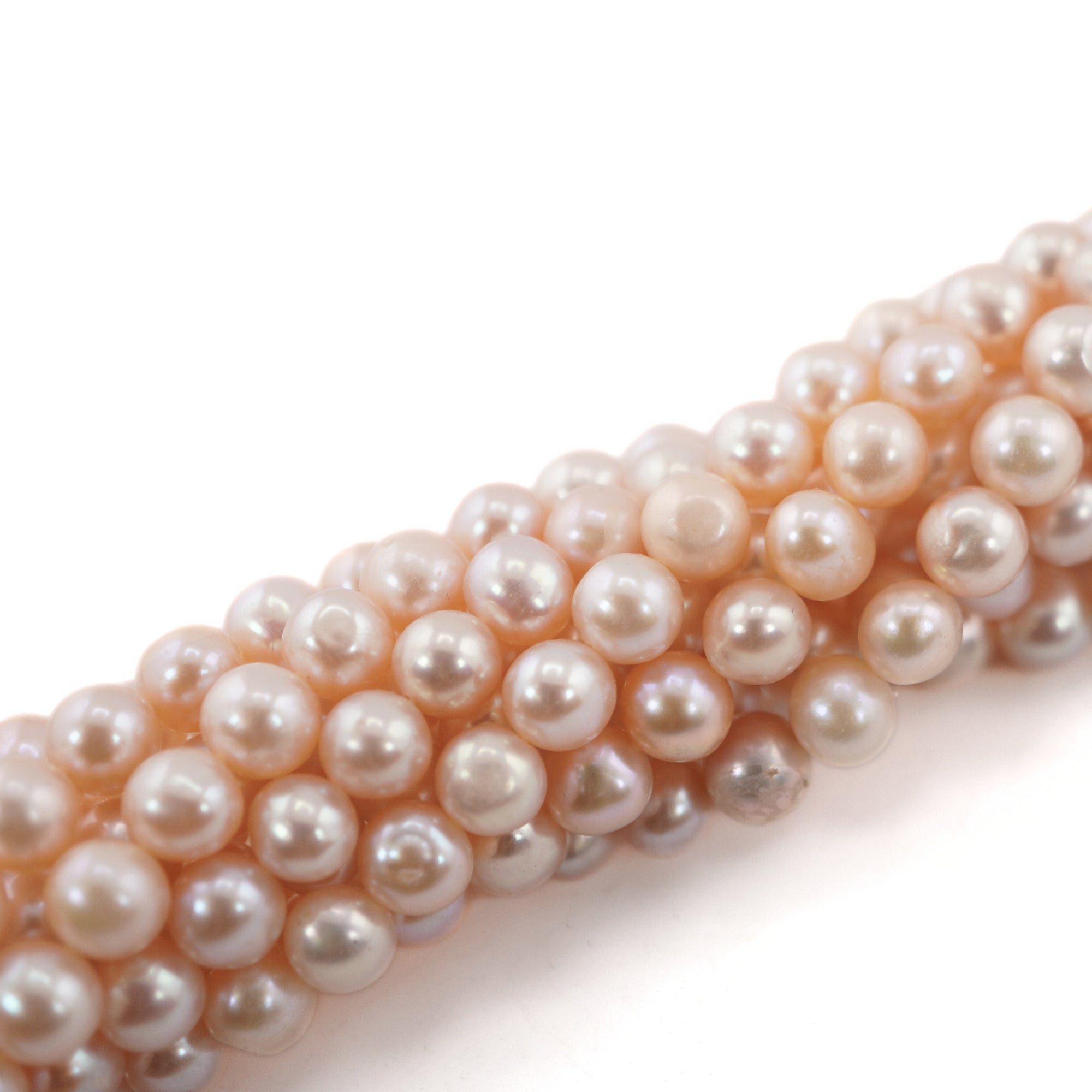 Peach Round Freshwater Pearls Beads