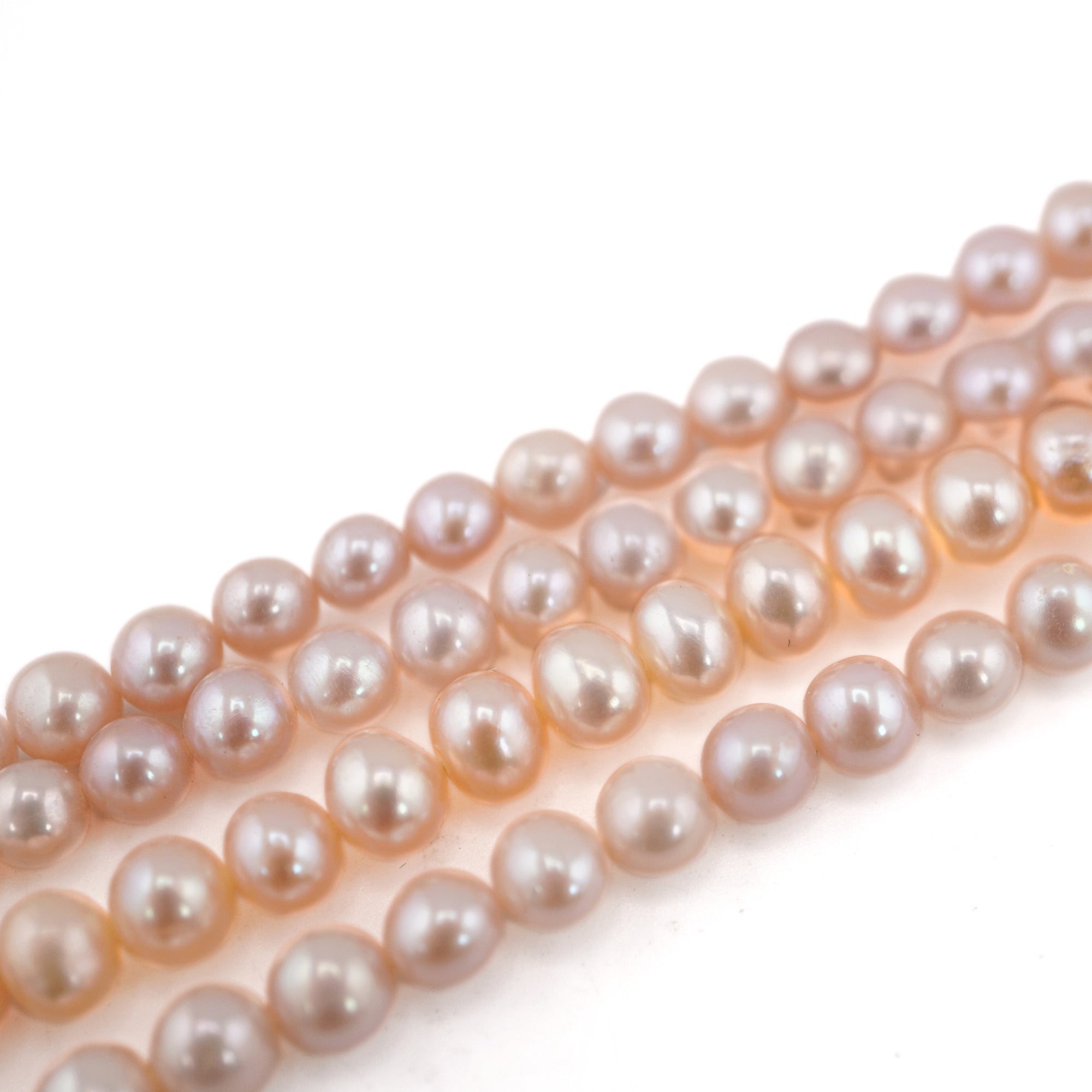 Peach Round Freshwater Pearls Beads