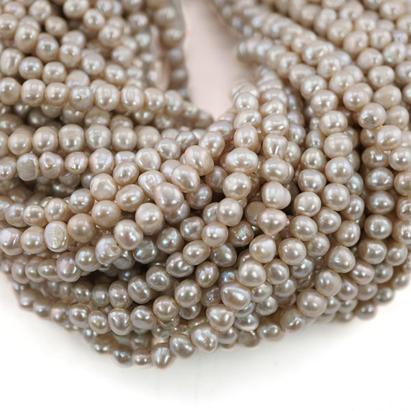 Gray Potato Freshwater Pearls Beads