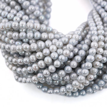 5 MM Sky Blue Round Freshwater Pearls Beads