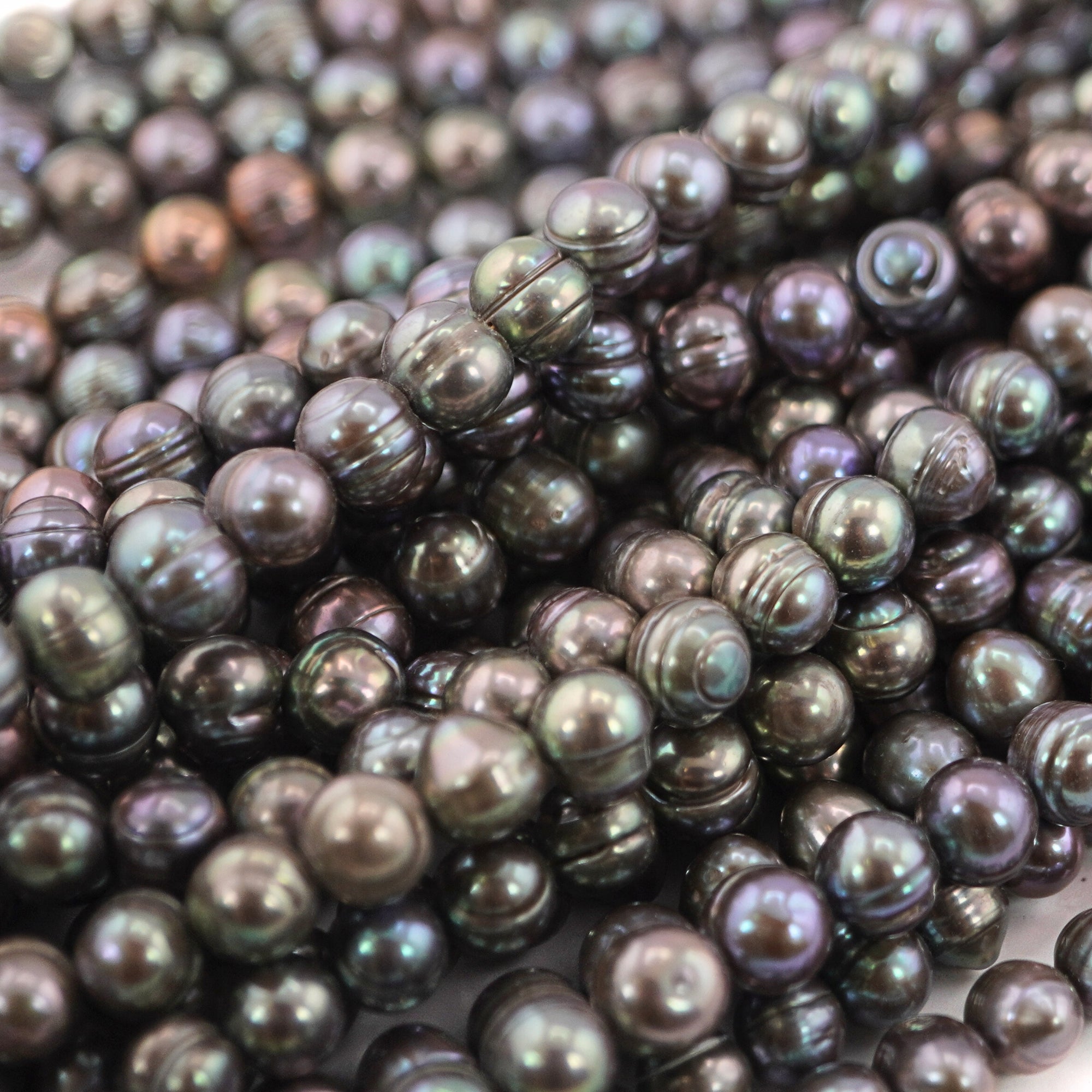 8 x 6 - 7 x 6 MM Peacock Potato Freshwater Pearls Beads