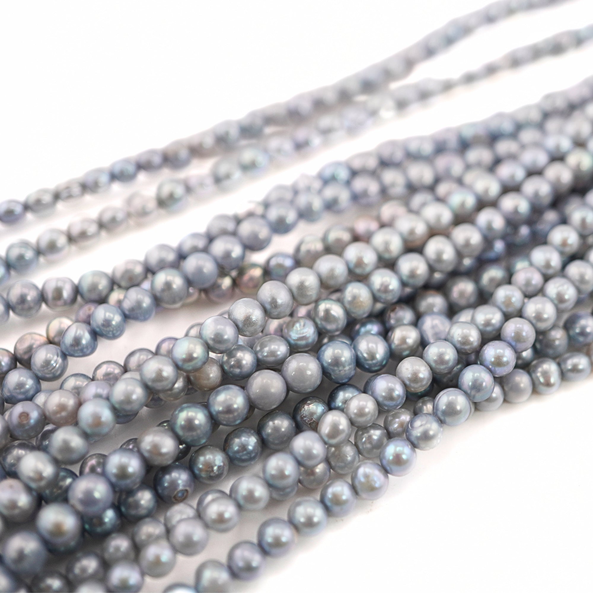 Sky Blue Round Freshwater Pearls Beads