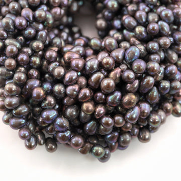 10 x 6 - 8 x 6 MM Peacock Oval Freshwater Pearls Beads