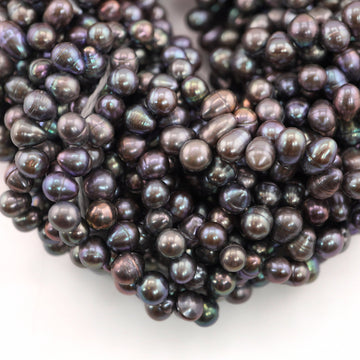 10 x 6 - 5 MM Peacock Oval Freshwater Pearls Beads