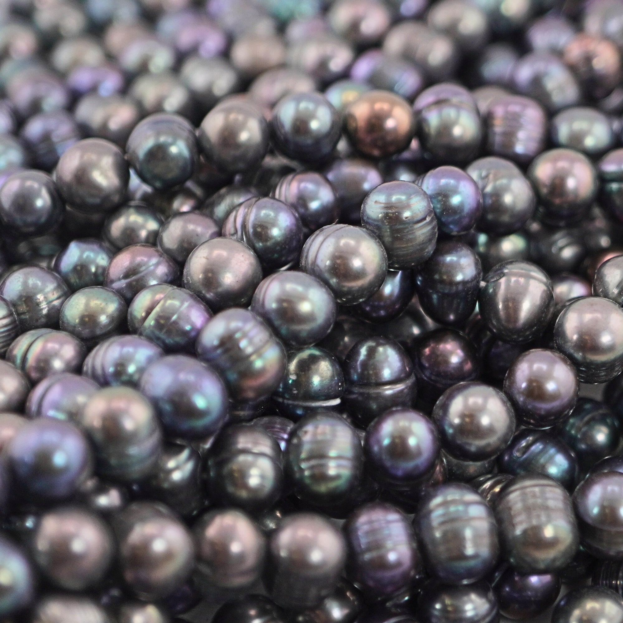 9 x 7 - 7 MM Peacock Potato Freshwater Pearls Beads