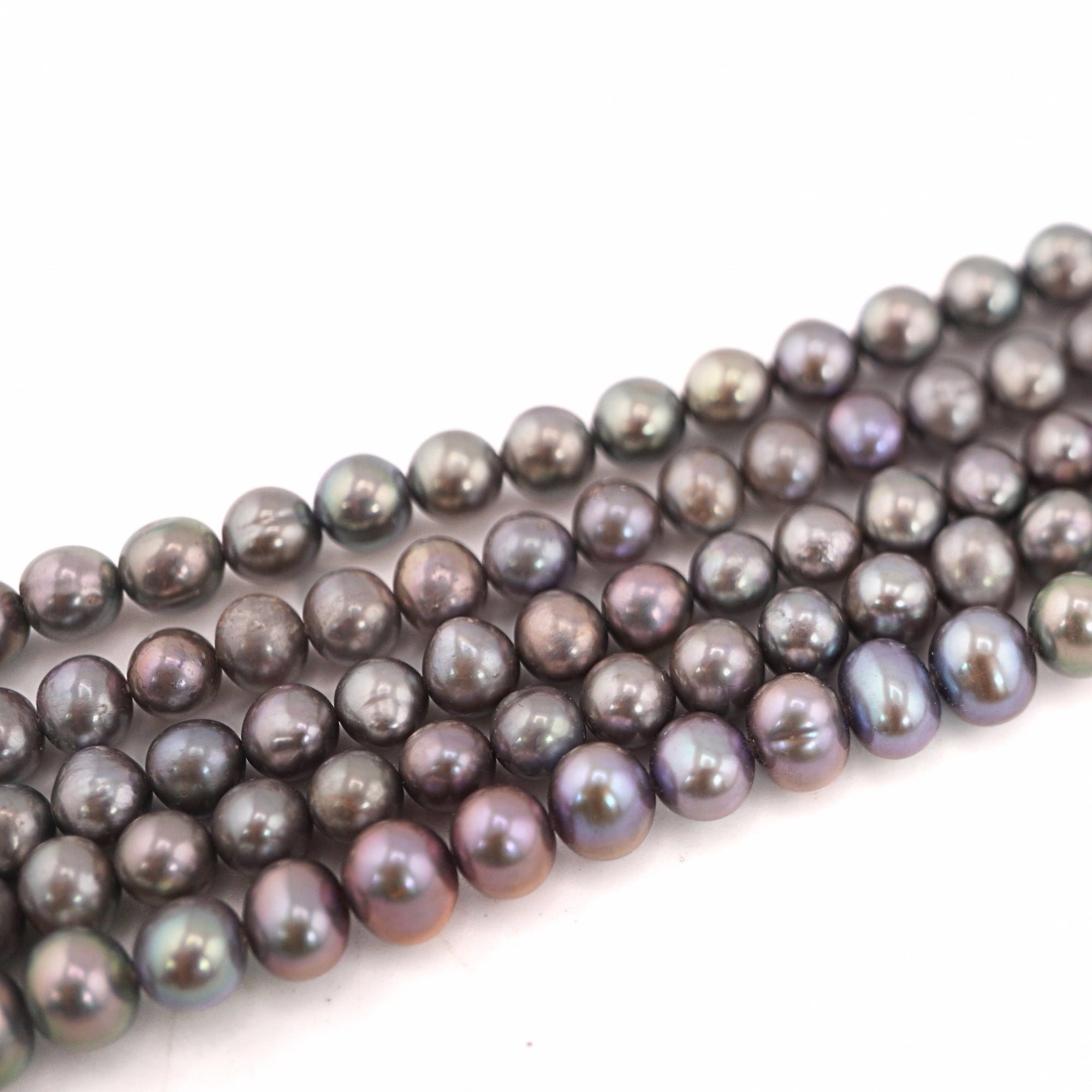 7 x 6 - 6 x 5 MM Peacock Potato Freshwater Pearls Beads