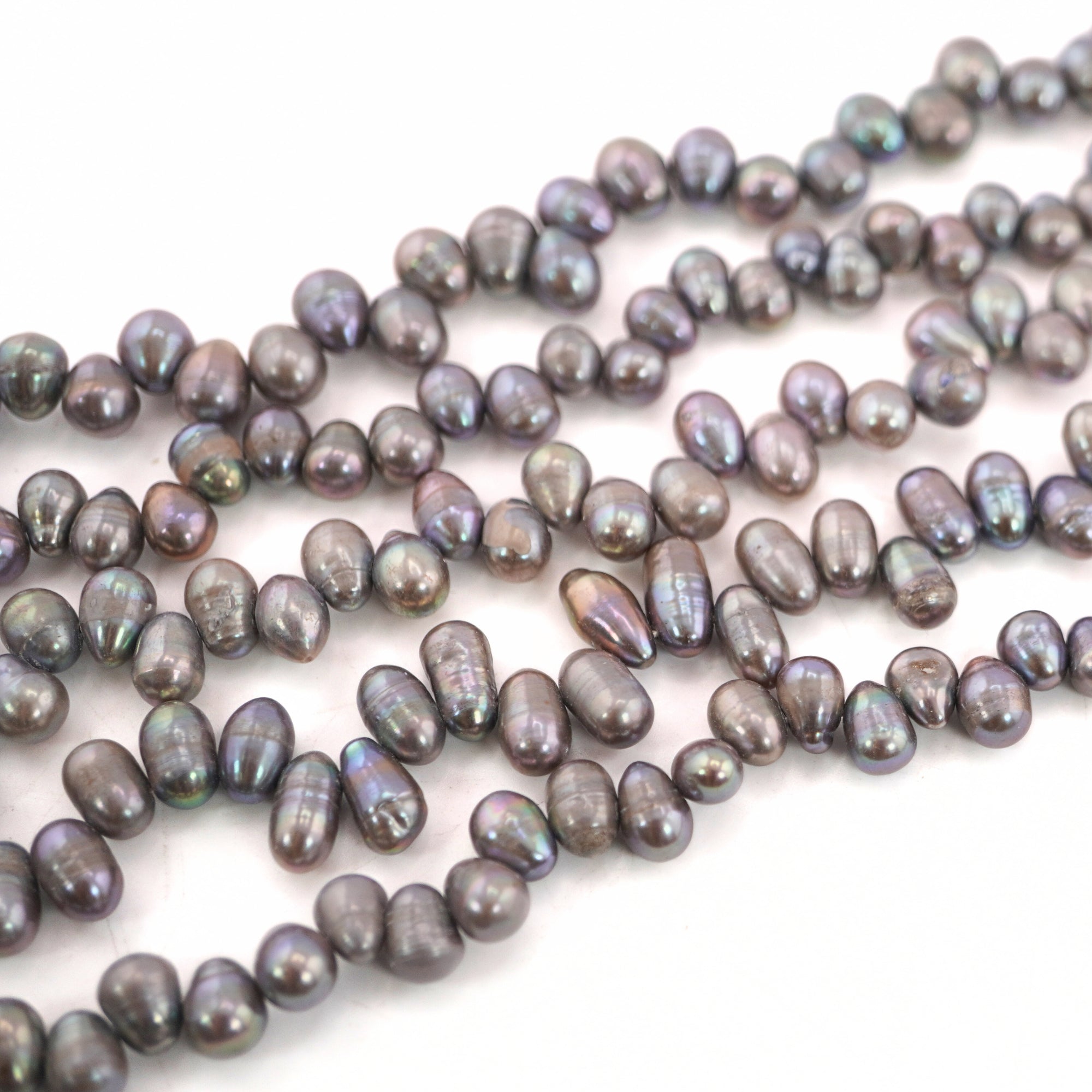 9 x 6 - 8 x 6 MM Peacock Oval Freshwater Pearls Beads