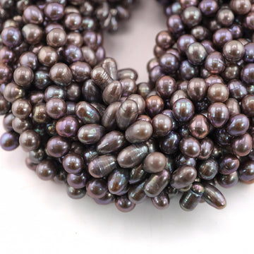 11 x 8 - 8 MM Peacock Potato Freshwater Pearls Beads