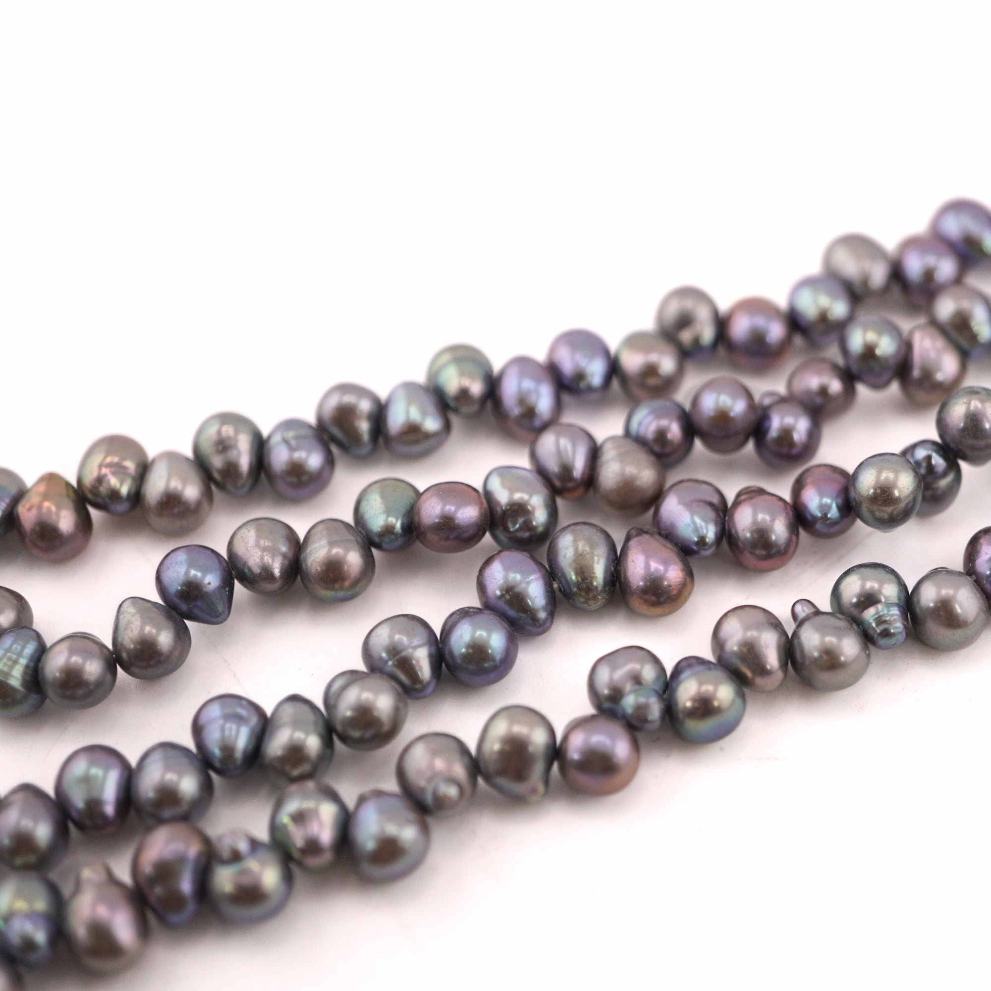 7 x 6 MM Peacock Oval Freshwater Pearls Beads