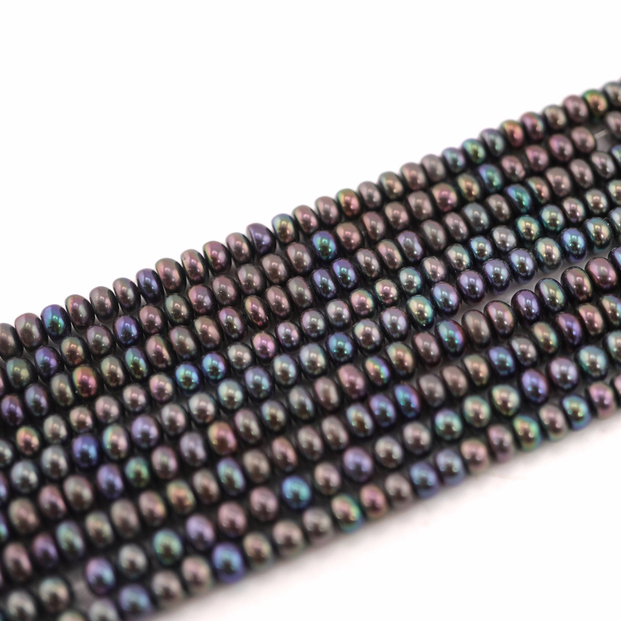 5 x 4 MM Peacock Button Freshwater Pearls Beads