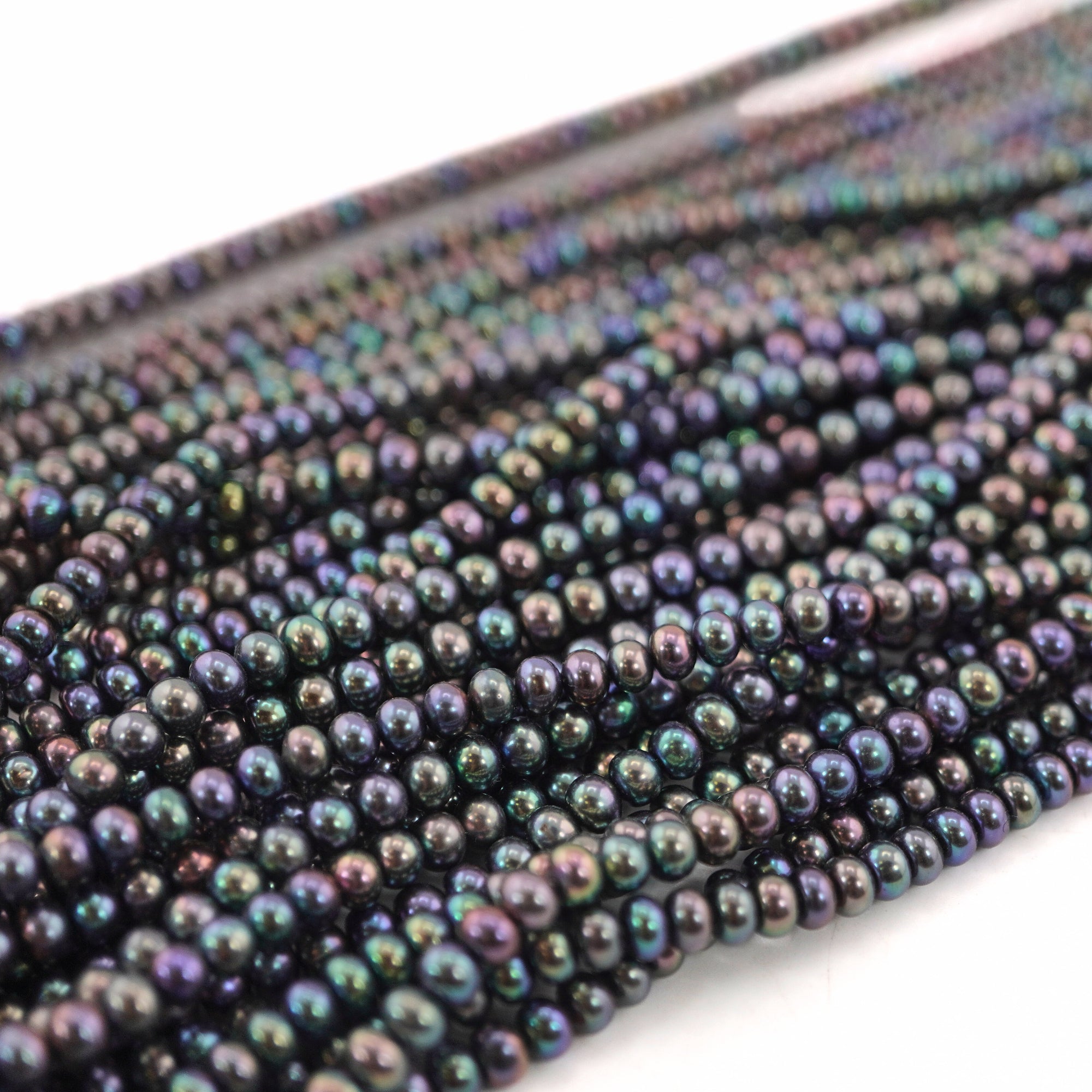 5 x 4 MM Peacock Button Freshwater Pearls Beads