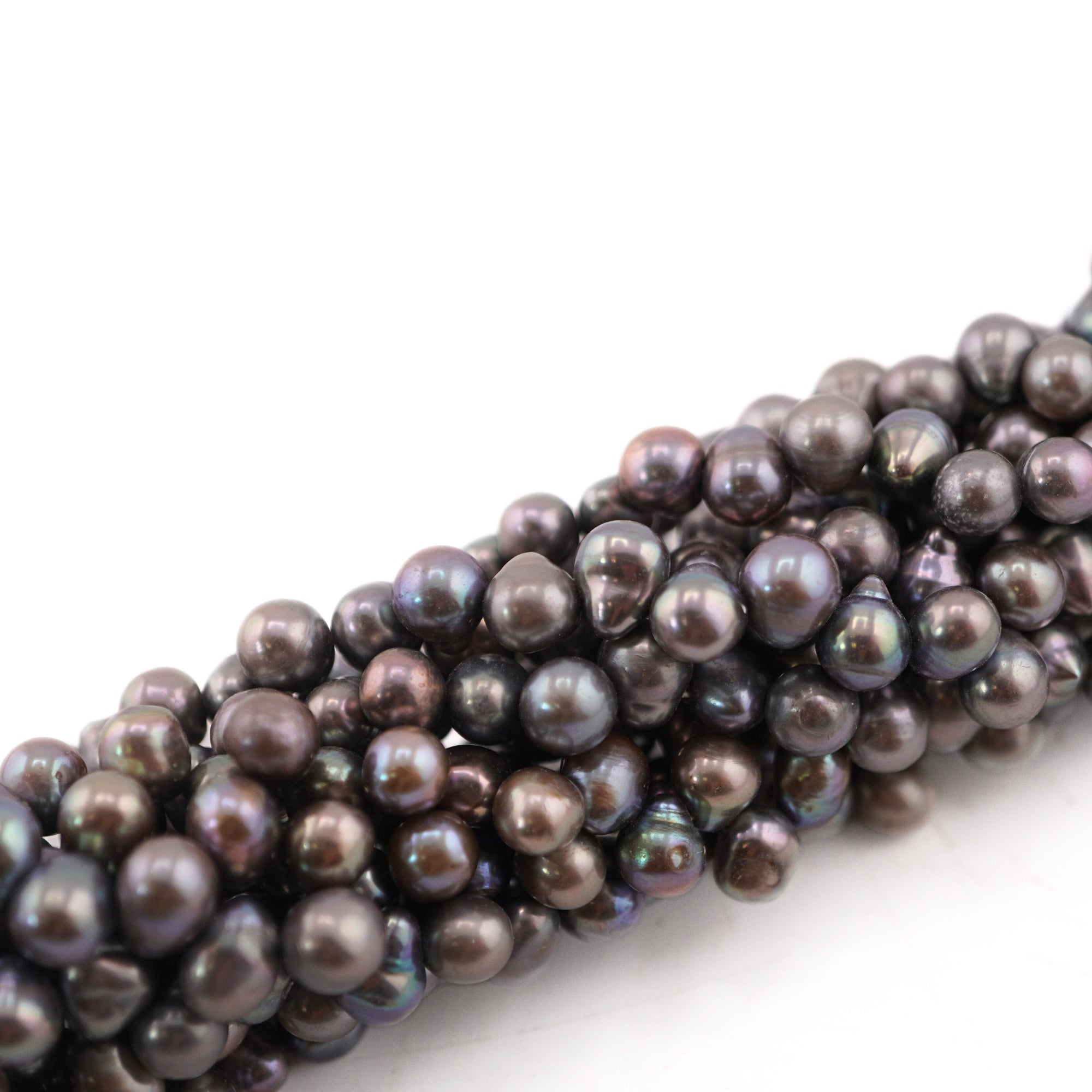 6 x 5 - 6 x 6 MM Peacock Oval Freshwater Pearls Beads