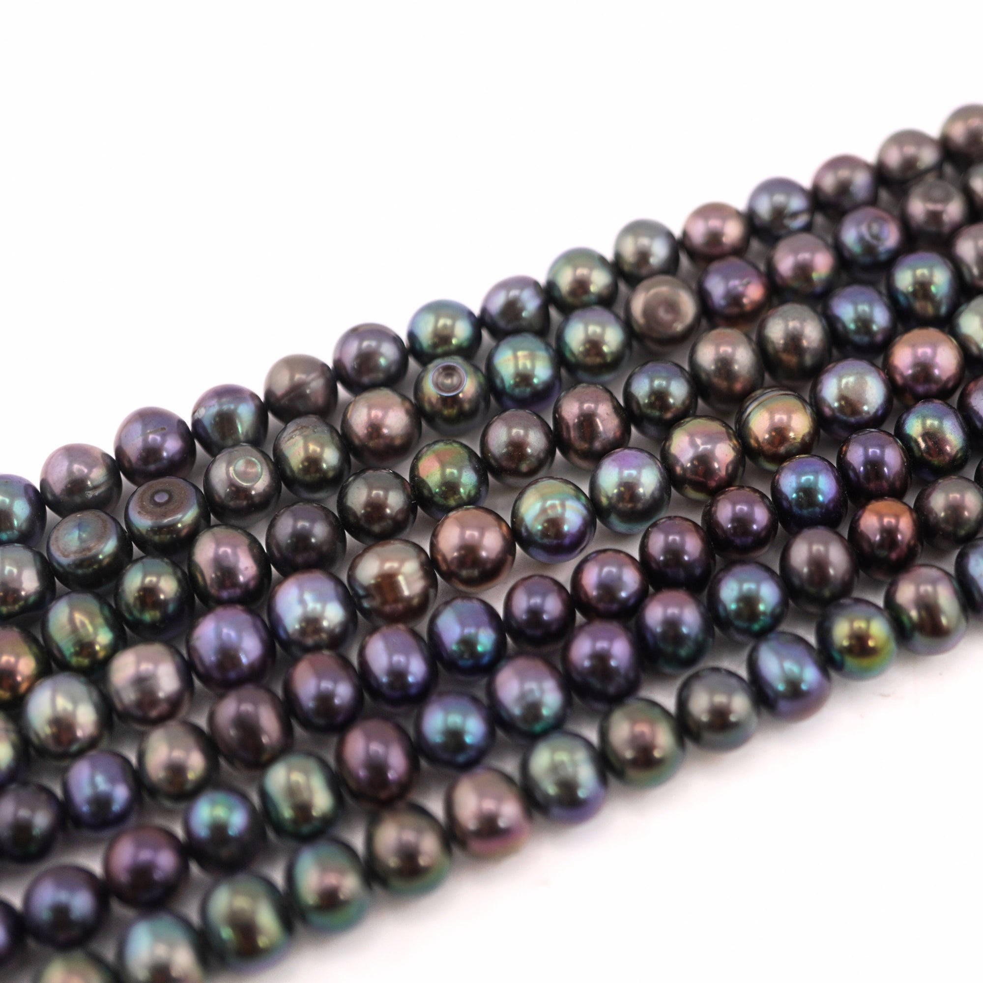 7 MM Peacock Potato Freshwater Pearls Beads