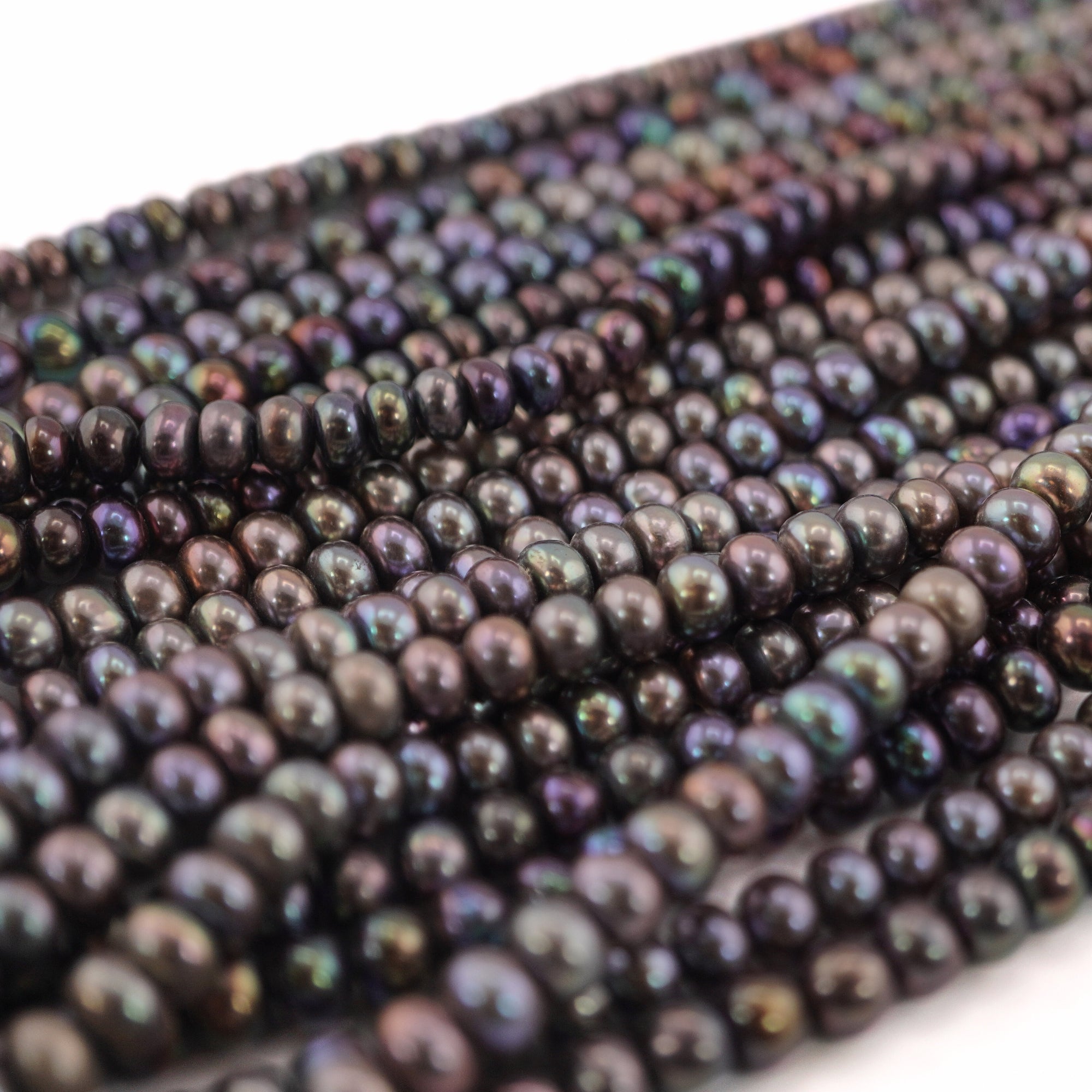 7 x 6 - 7 x 4 MM Peacock Button Freshwater Pearls Beads