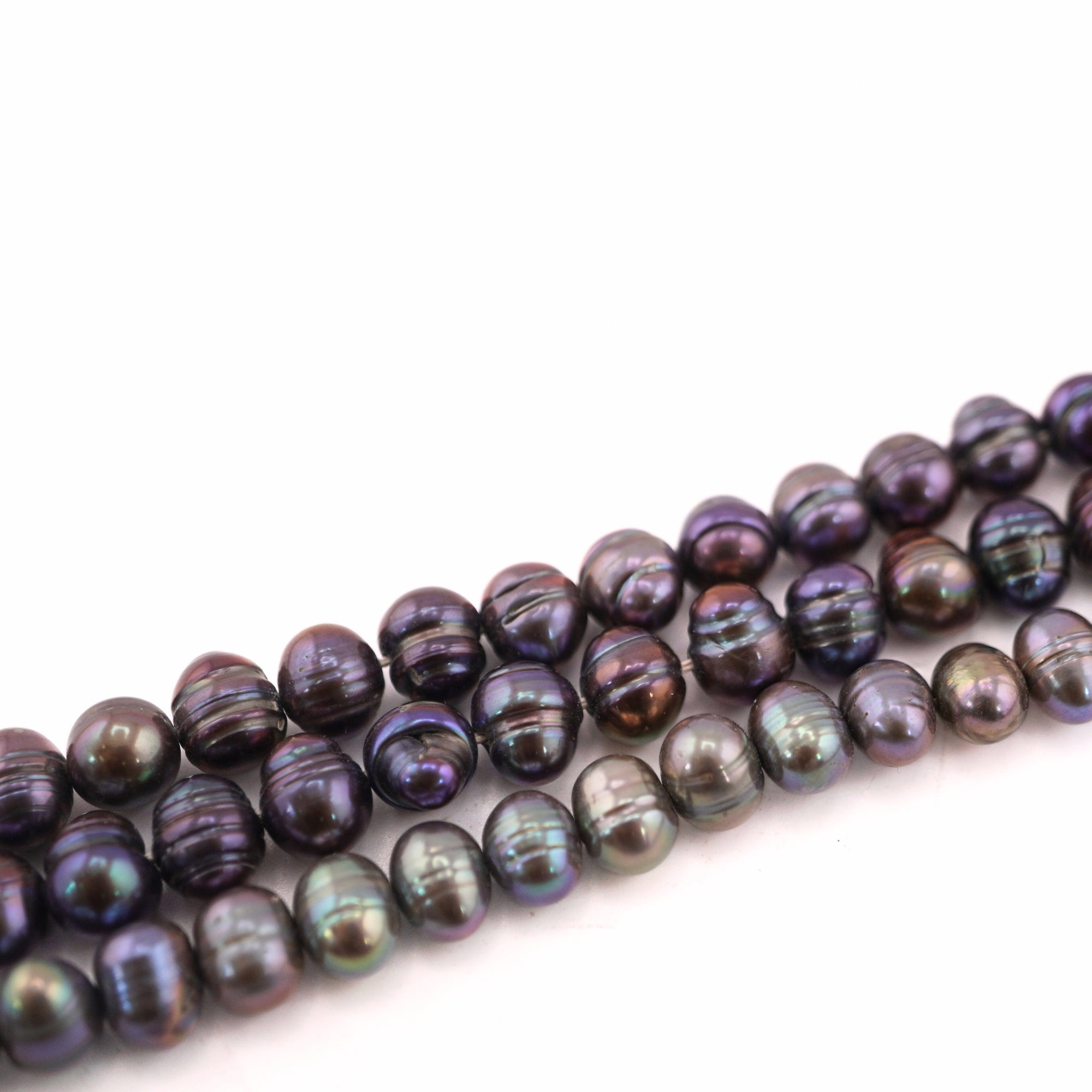 9 x 6 - 7 MM Peacock Oval Freshwater Pearls Beads