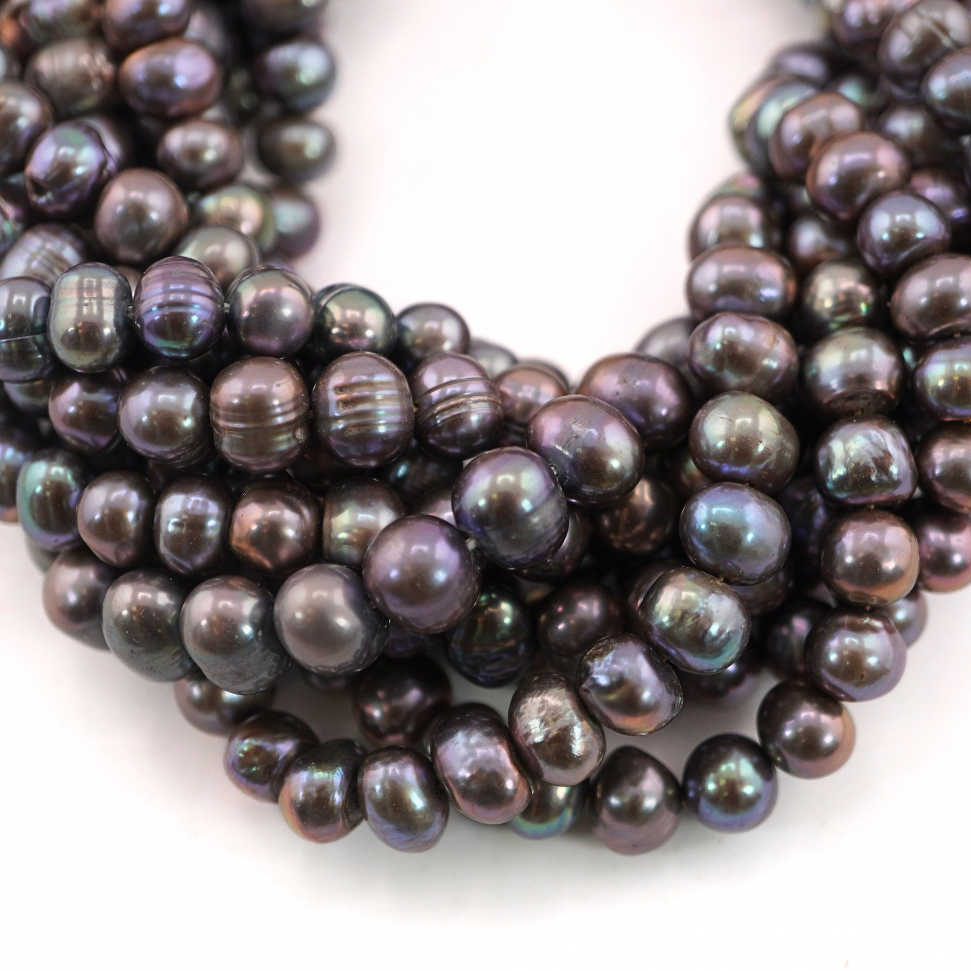 8 x 6 MM Peacock Potato Freshwater Pearls Beads