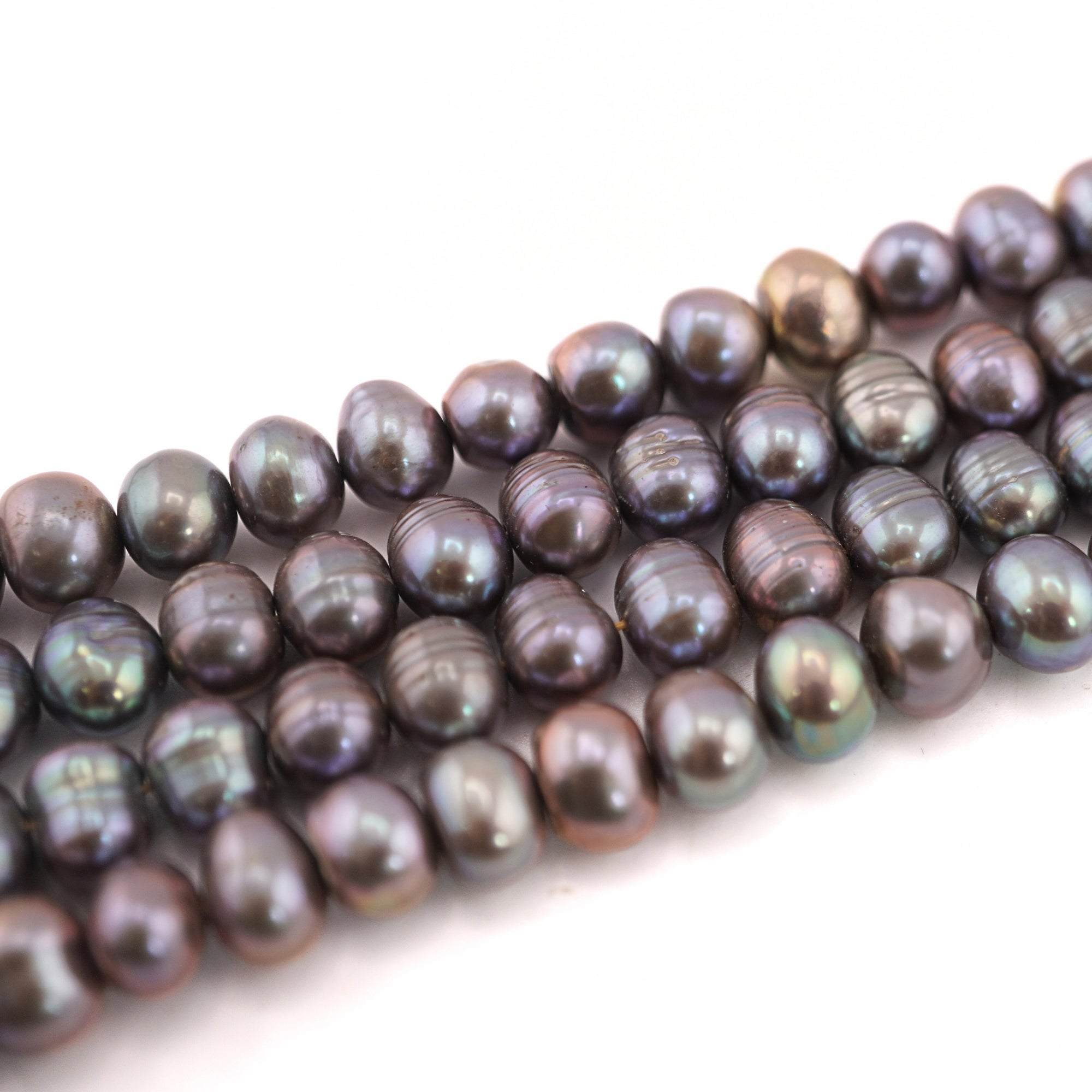 8 x 6 MM Peacock Potato Freshwater Pearls Beads