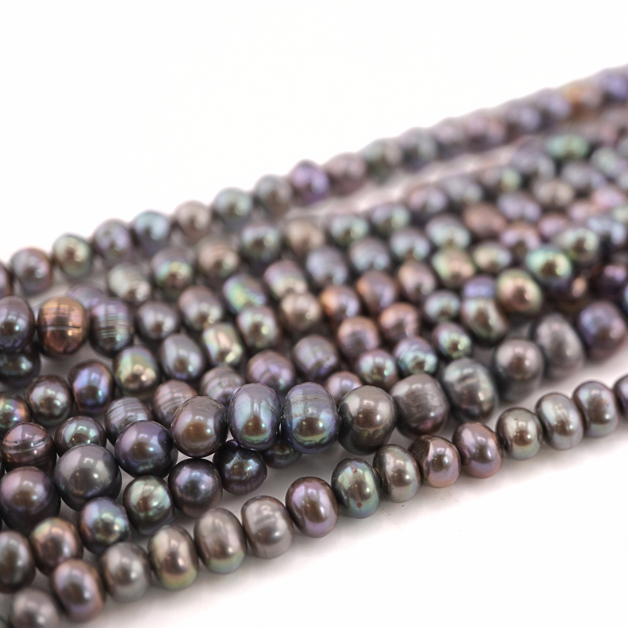 8 x 6 MM Peacock Potato Freshwater Pearls Beads