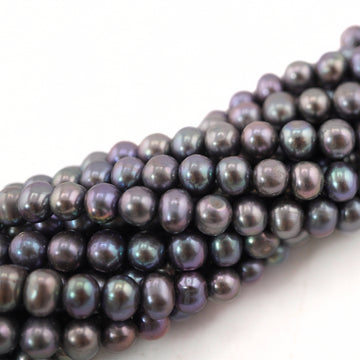 6 x 5 MM Peacock Potato Freshwater Pearls Beads