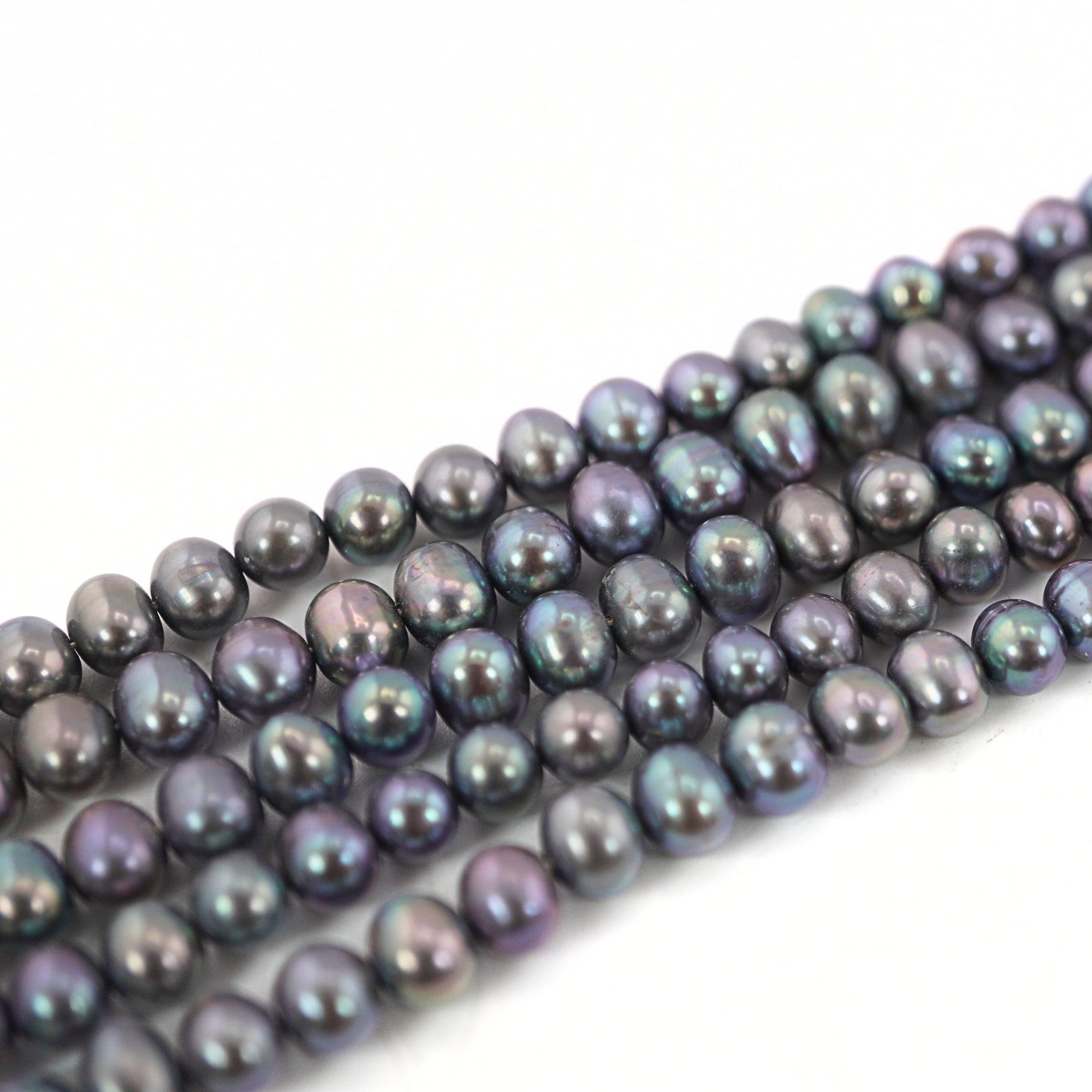 5 - 6 MM Peacock Potato Freshwater Pearls Beads