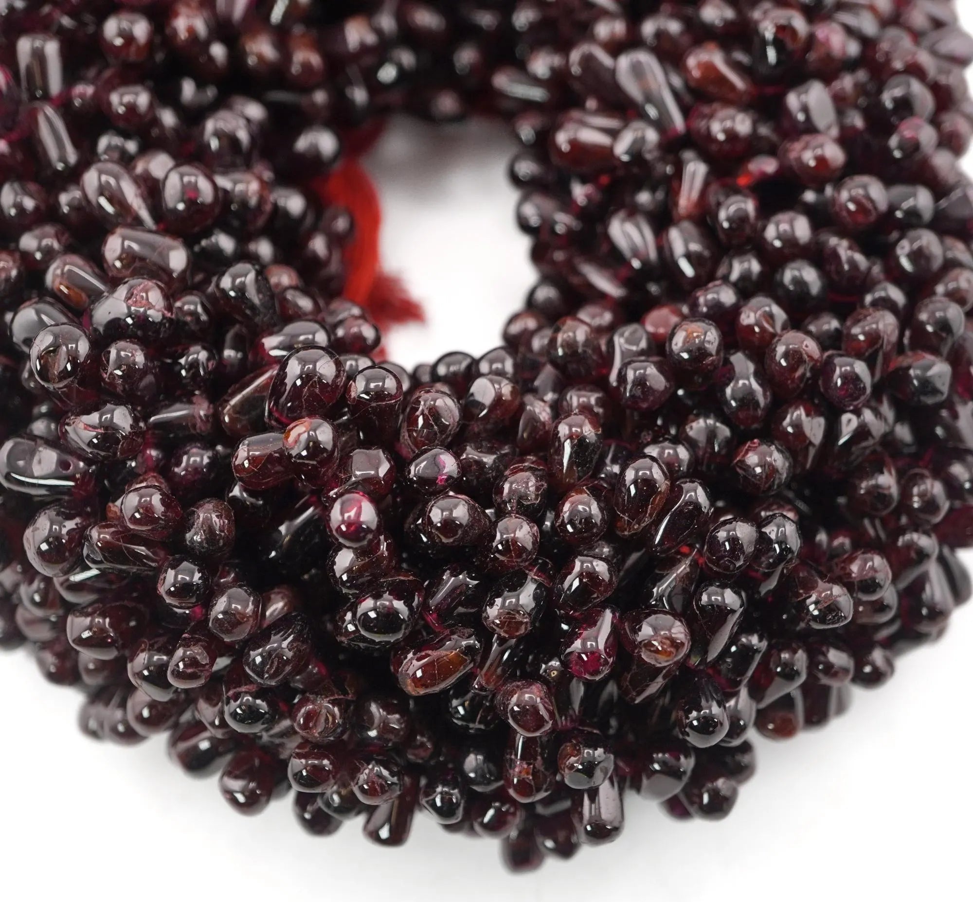 Garnet Smooth Teardrop Shape Gemstone Strand Beads