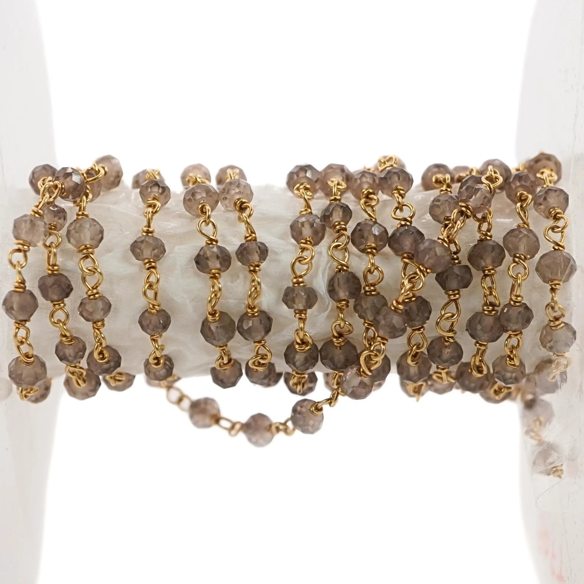 Gemstone rosary beads smoky quartz

