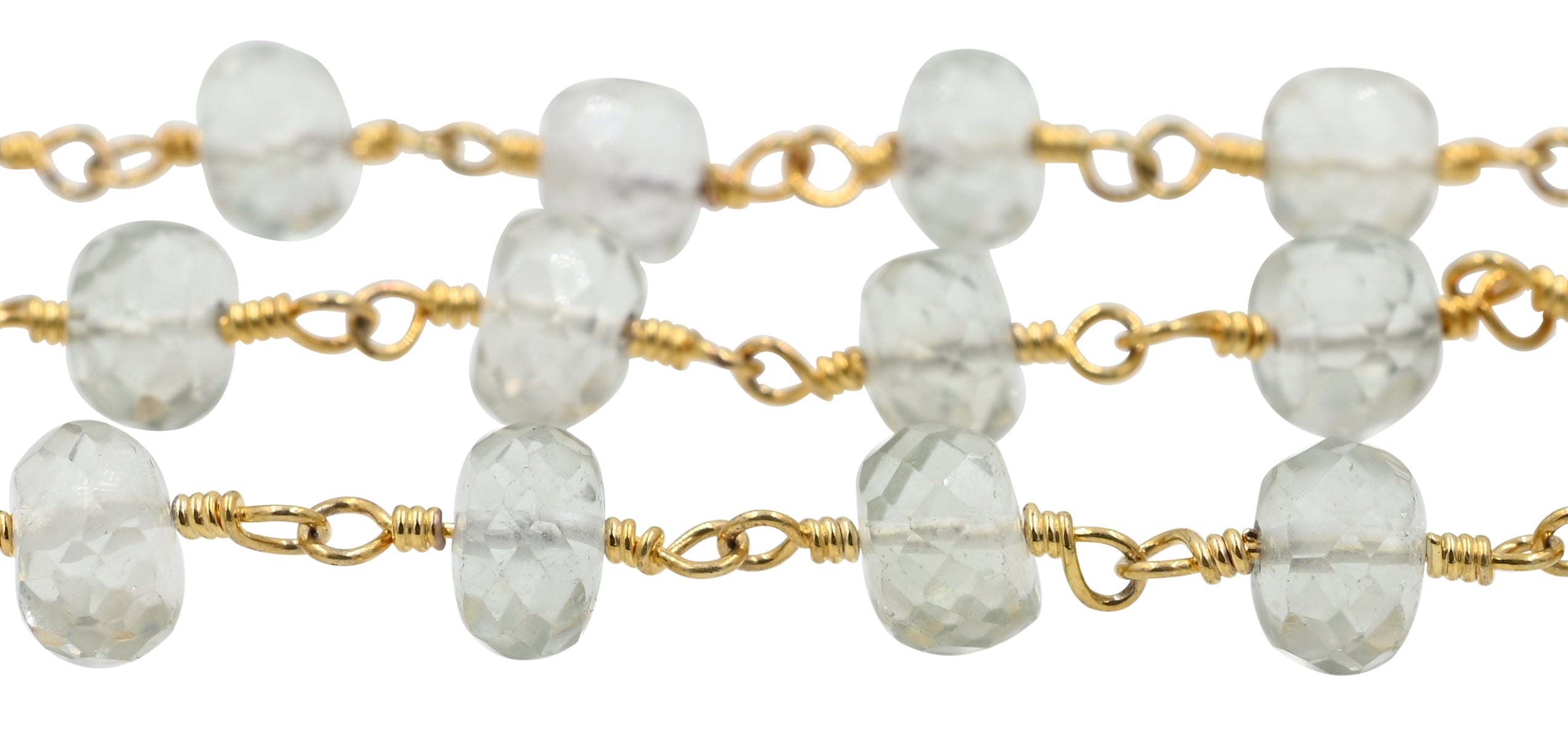 Gold Plated Green Amethyst Chain
