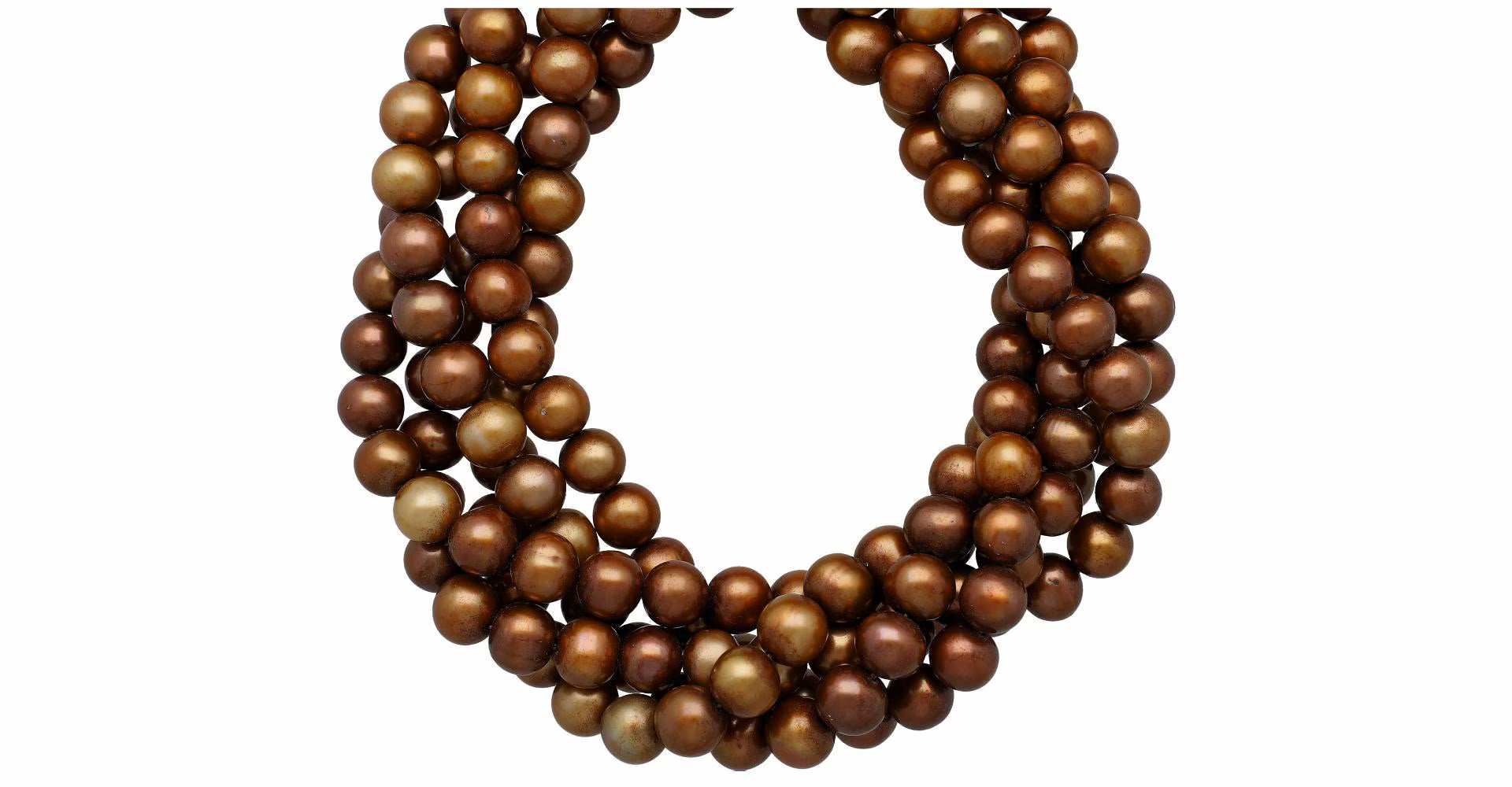 Golden Freshwater Pearl Round Shape Beads Strand