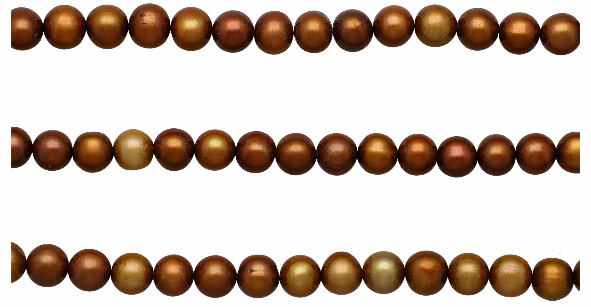Golden Freshwater Pearl Round Shape Beads Strand