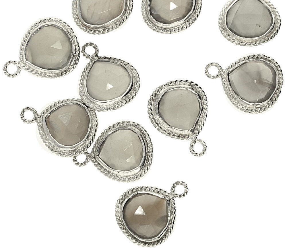 Gray Moonstone Heart Shape