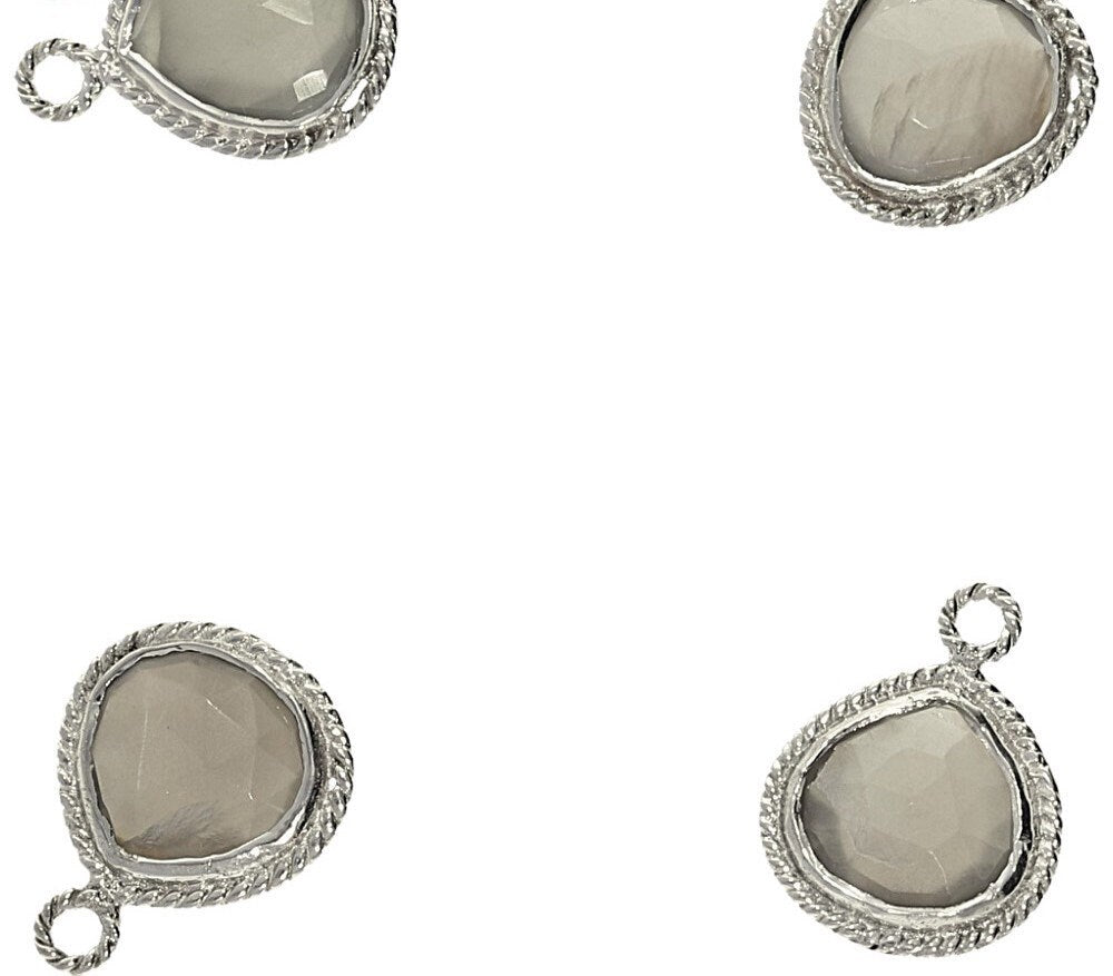 Gray Moonstone Heart Shape