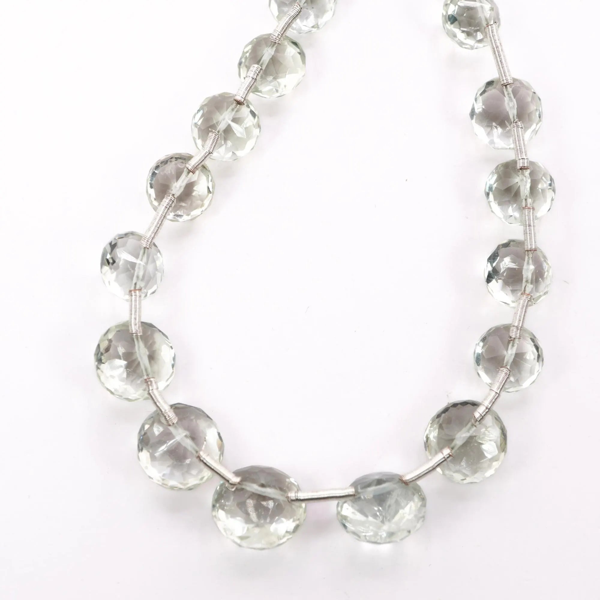 Green Amethyst Round Drop Shape Gemstone Beads