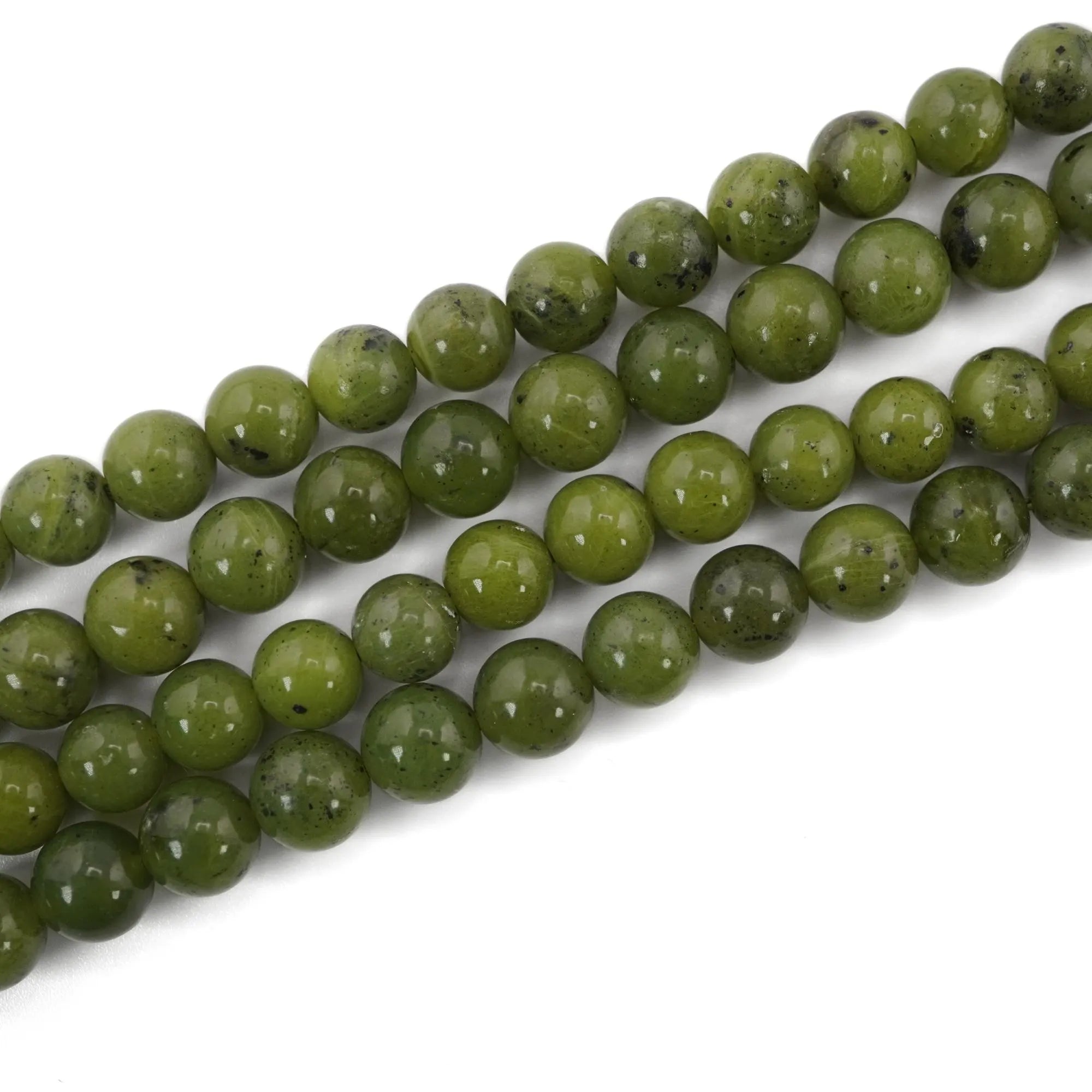 Green Jade Smooth Round Shape Gemstone strand Beads