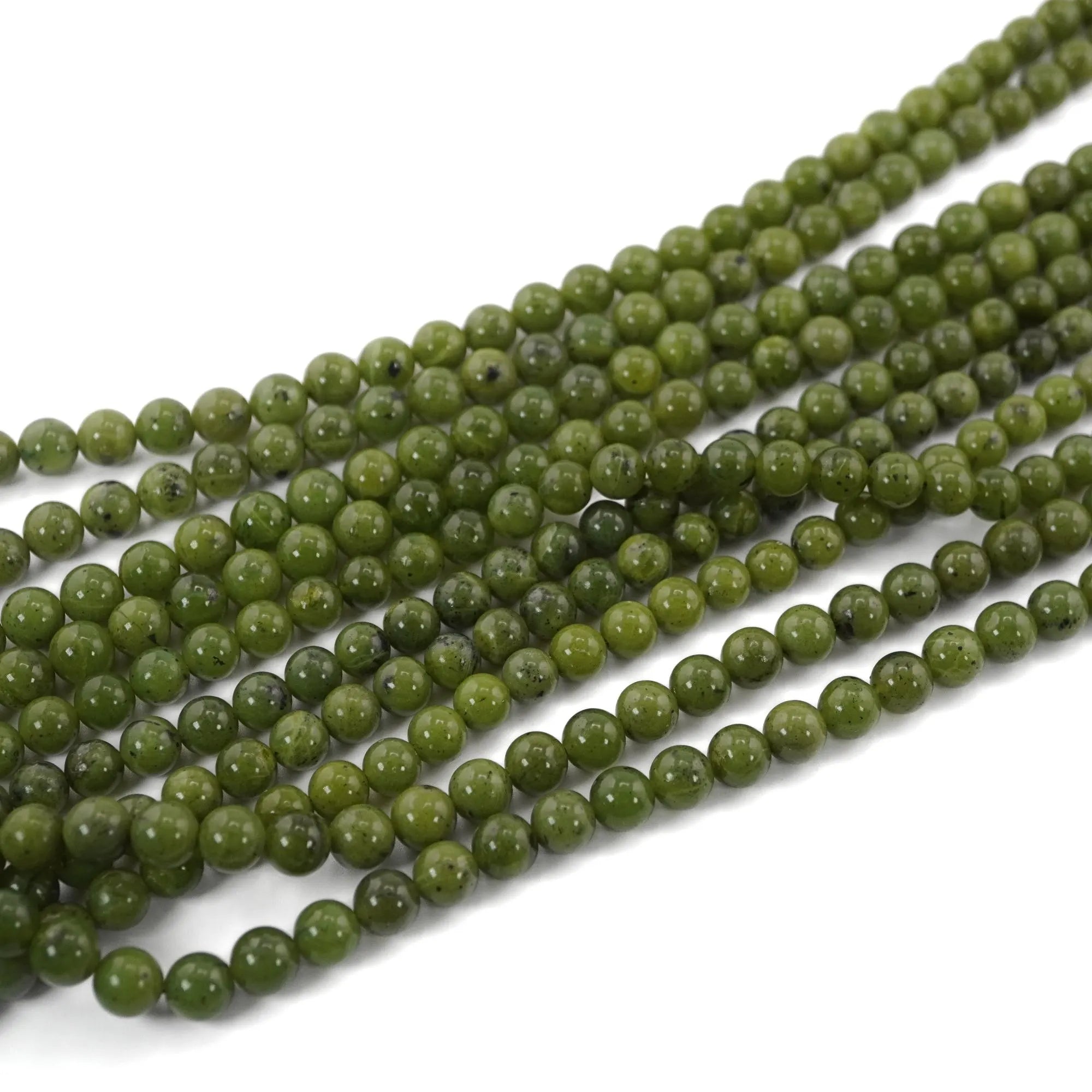 Green Jade Smooth Round Shape Gemstone strand Beads