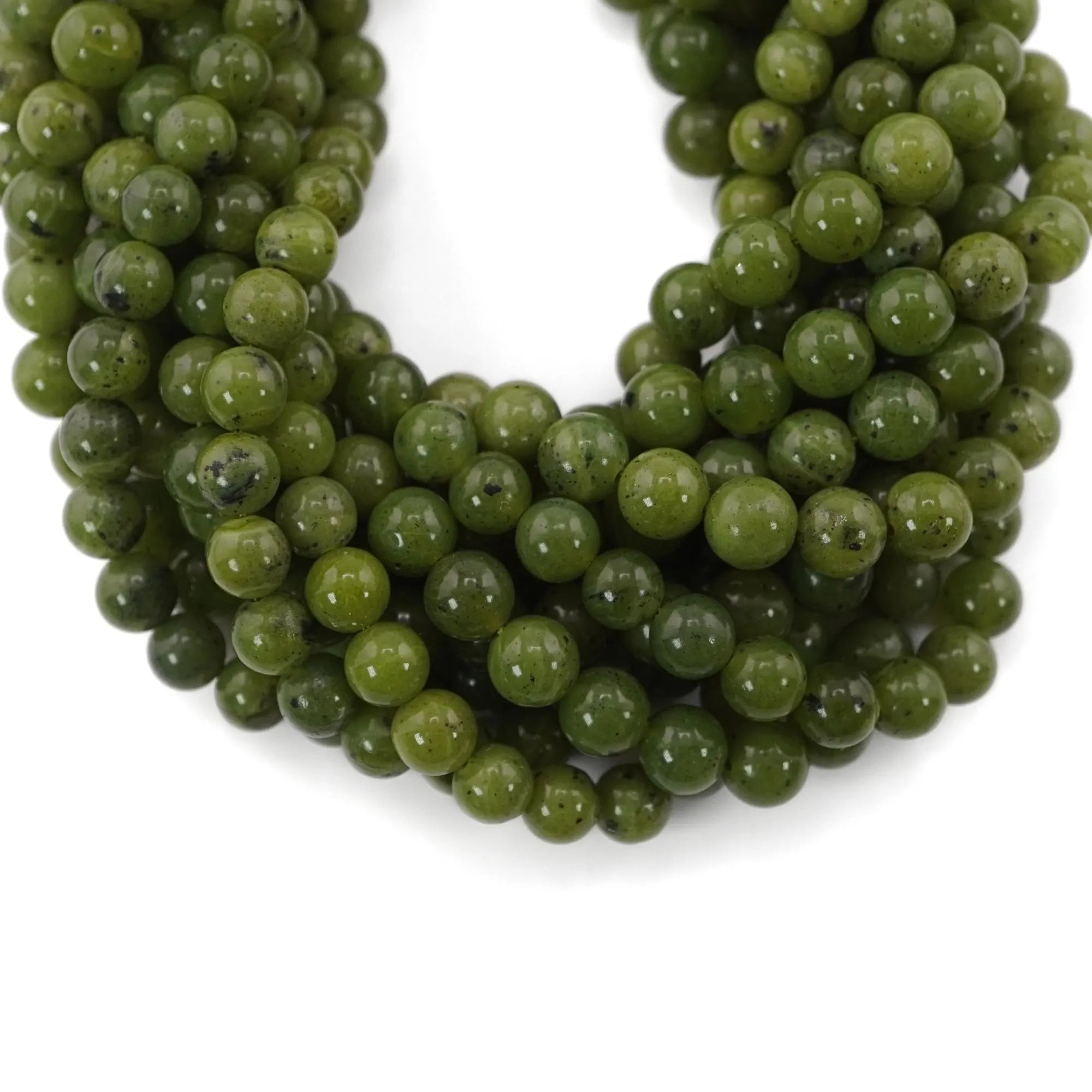 Green Jade Smooth Round Shape Gemstone strand Beads