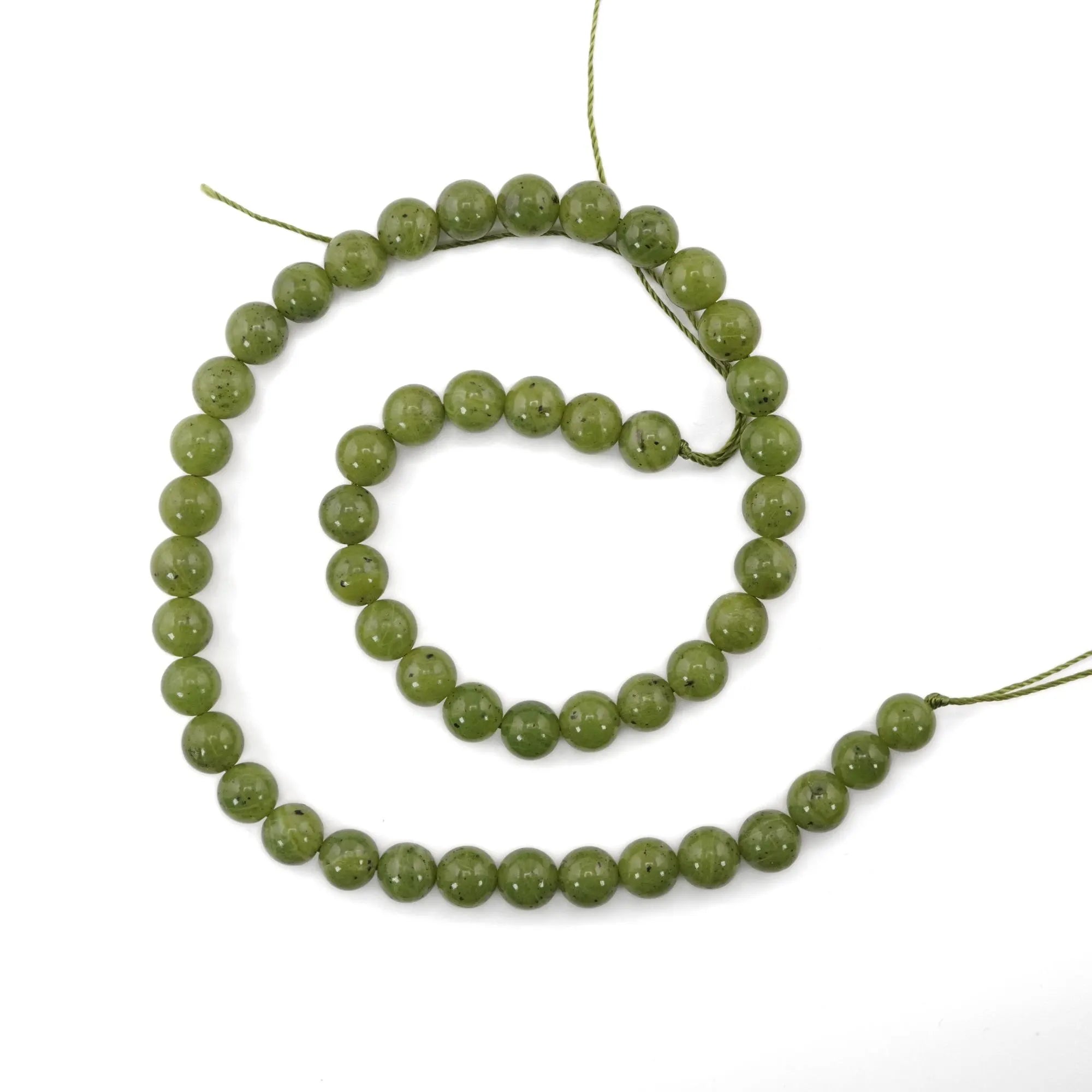 Green Jade Smooth Round Shape Gemstone strand Beads