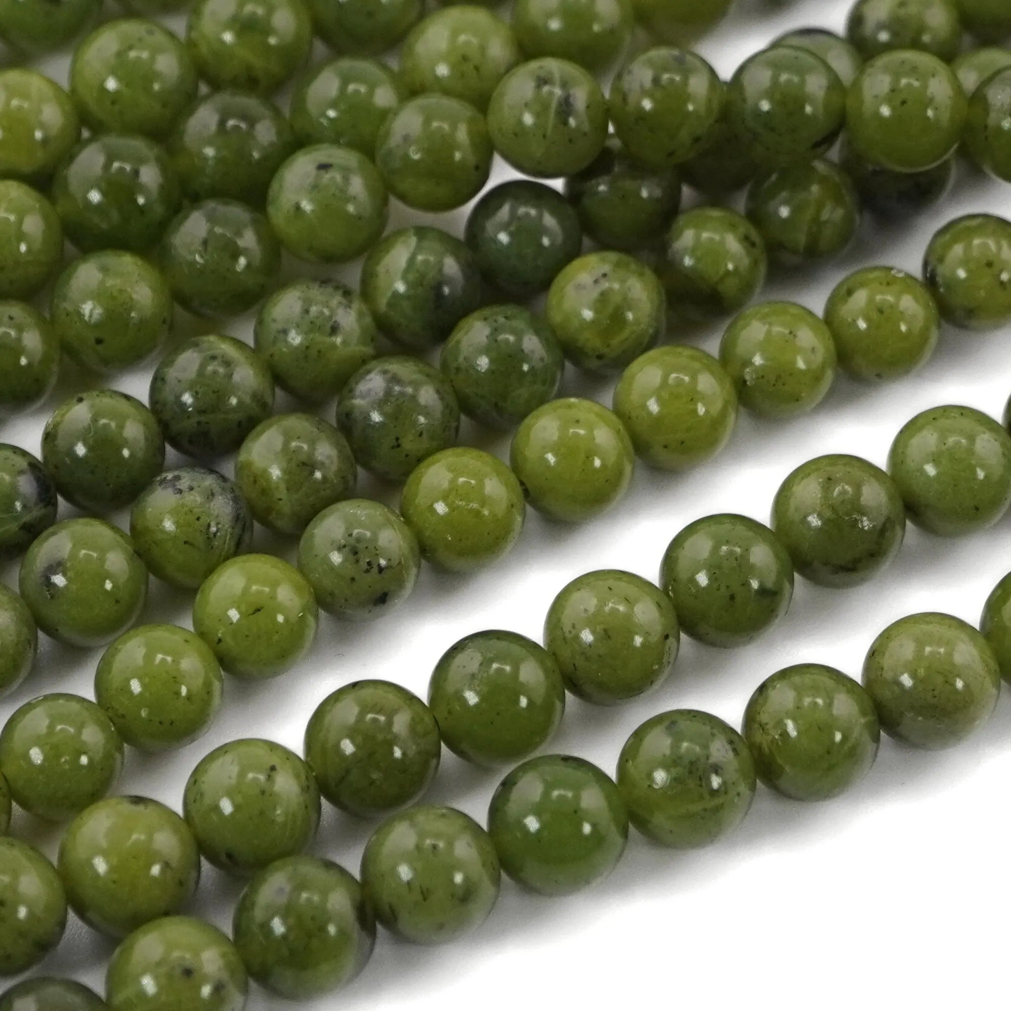 Green Jade Smooth Round Shape Gemstone strand Beads