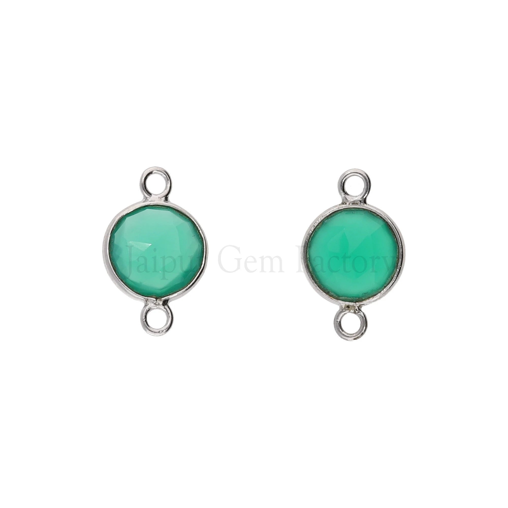 Green Onyx Coin Charm Connector