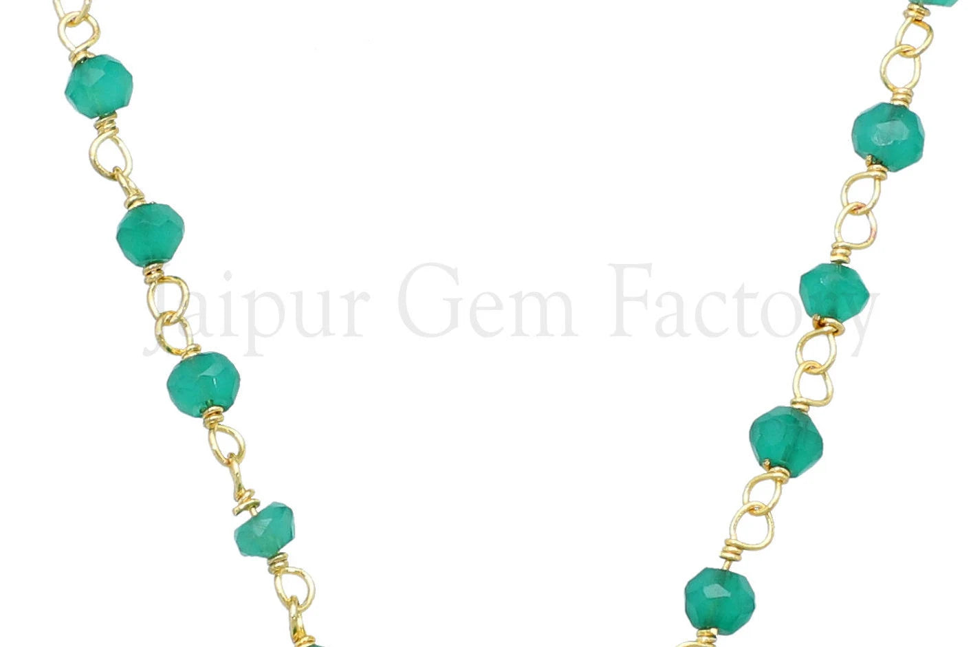 Green onyx beads chain by foot

