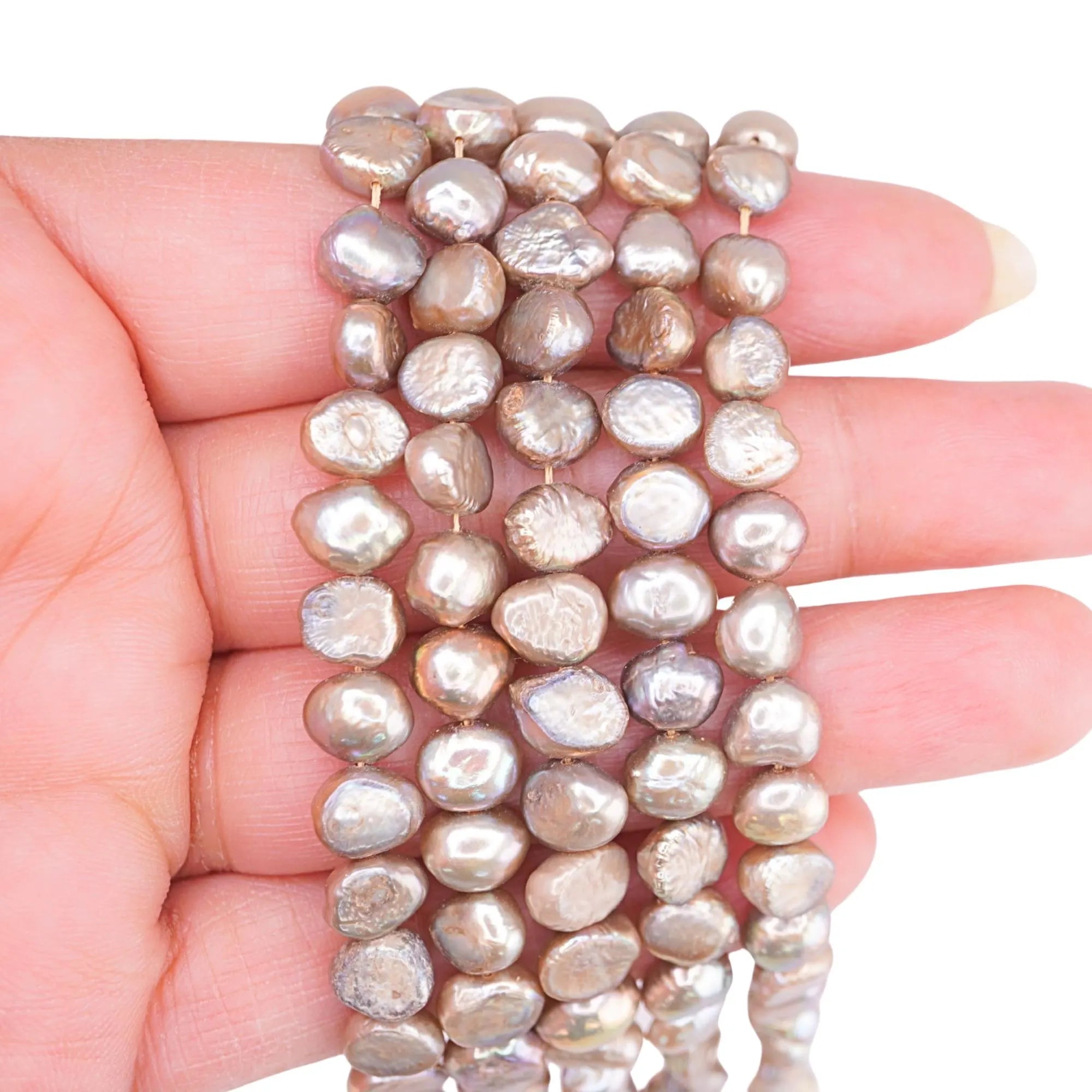 Grey Baroque Freshwater Pearl Strand Beads 