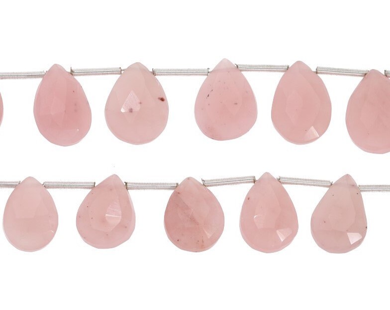 Guava Quartz Faceted Pear Shape Gemstone Strand Beads