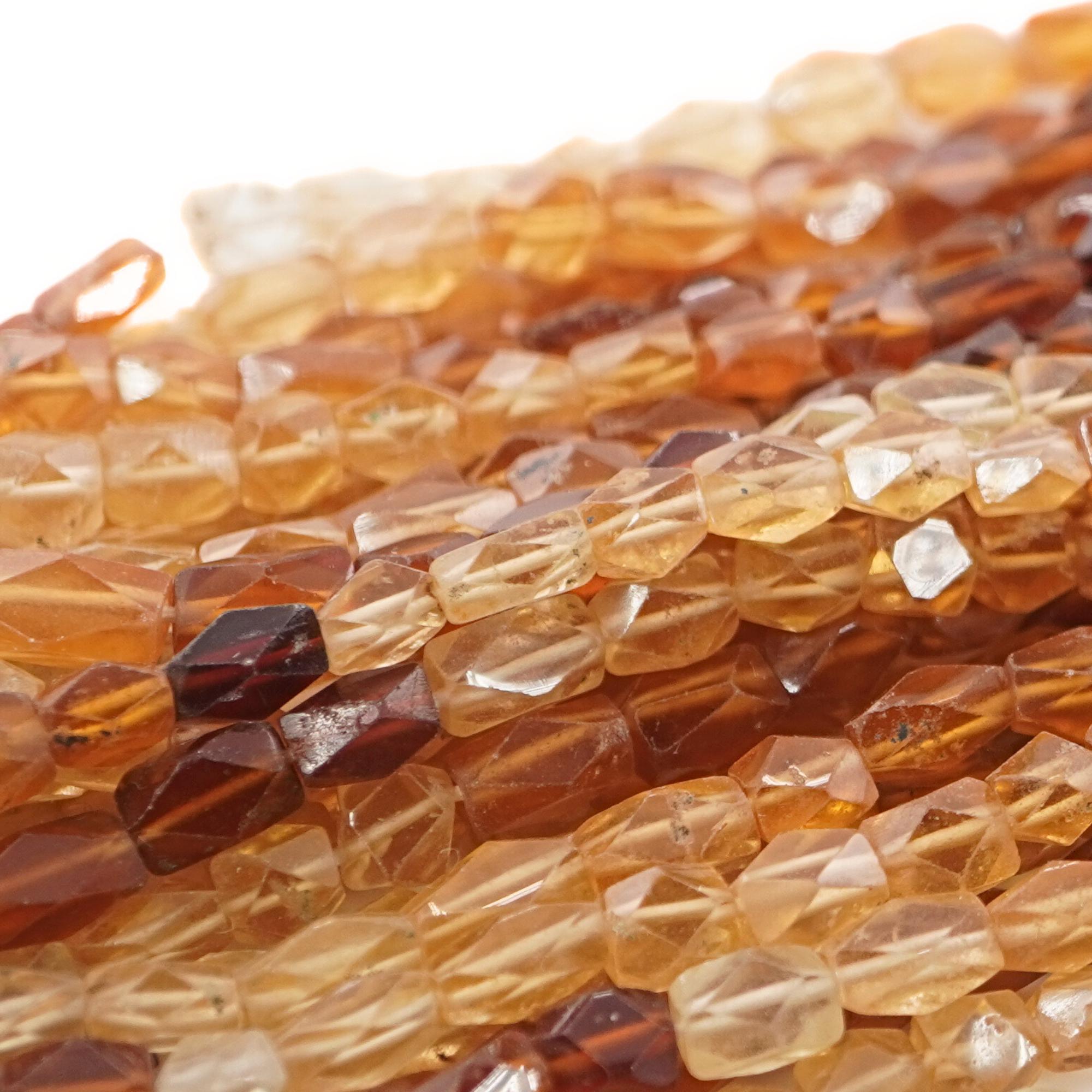 Hessonite Garnet Faceted Oval Shape Gemstone Beads