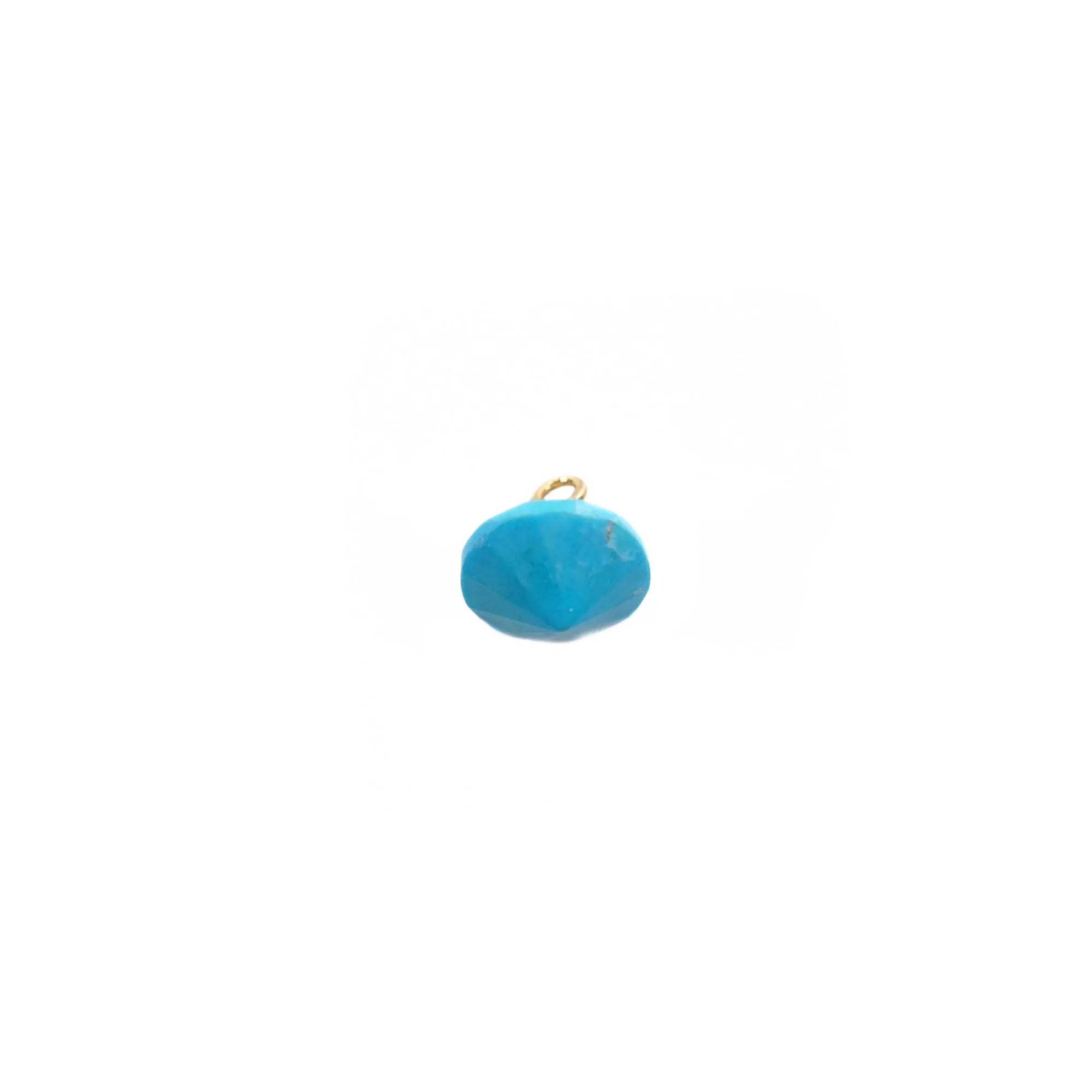 Howlite Faceted Flying Saucer Shape Gemstone Gold Electroplated Charm Pendant 8 X 11 MM