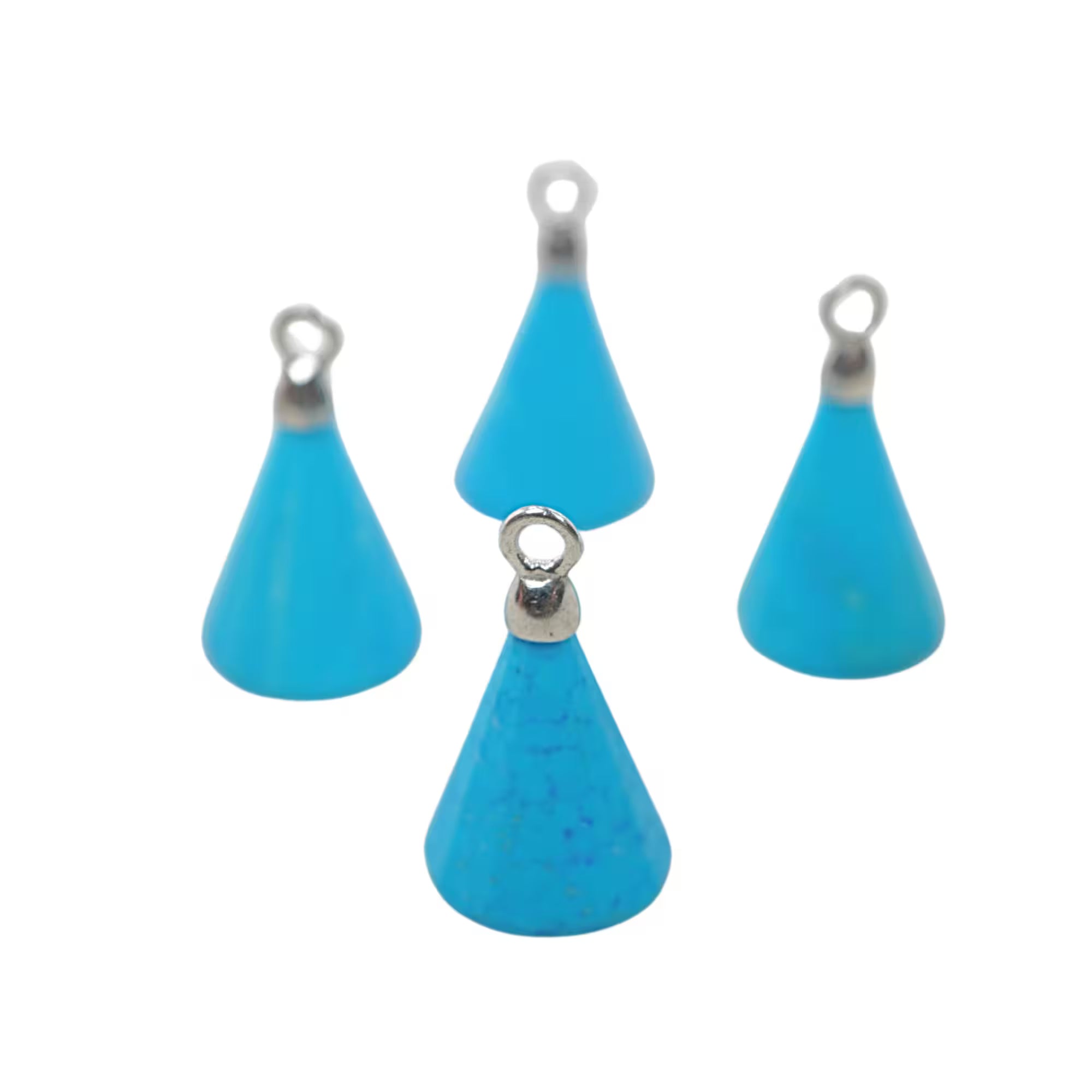 Howlite Turquoise Tringle Shape Gemstone Silver Electroplated Charm Pendant 