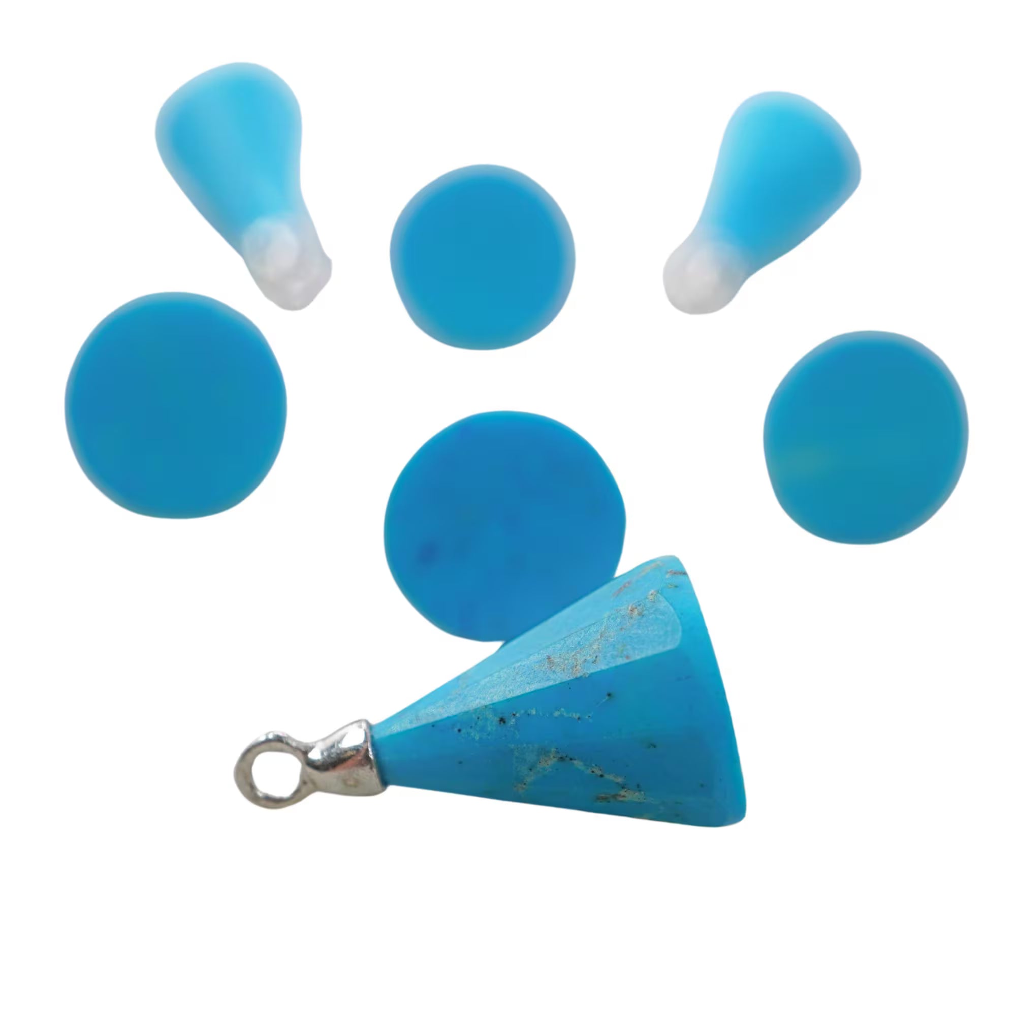 Howlite Turquoise Tringle Shape Gemstone Silver Electroplated Charm Pendant 