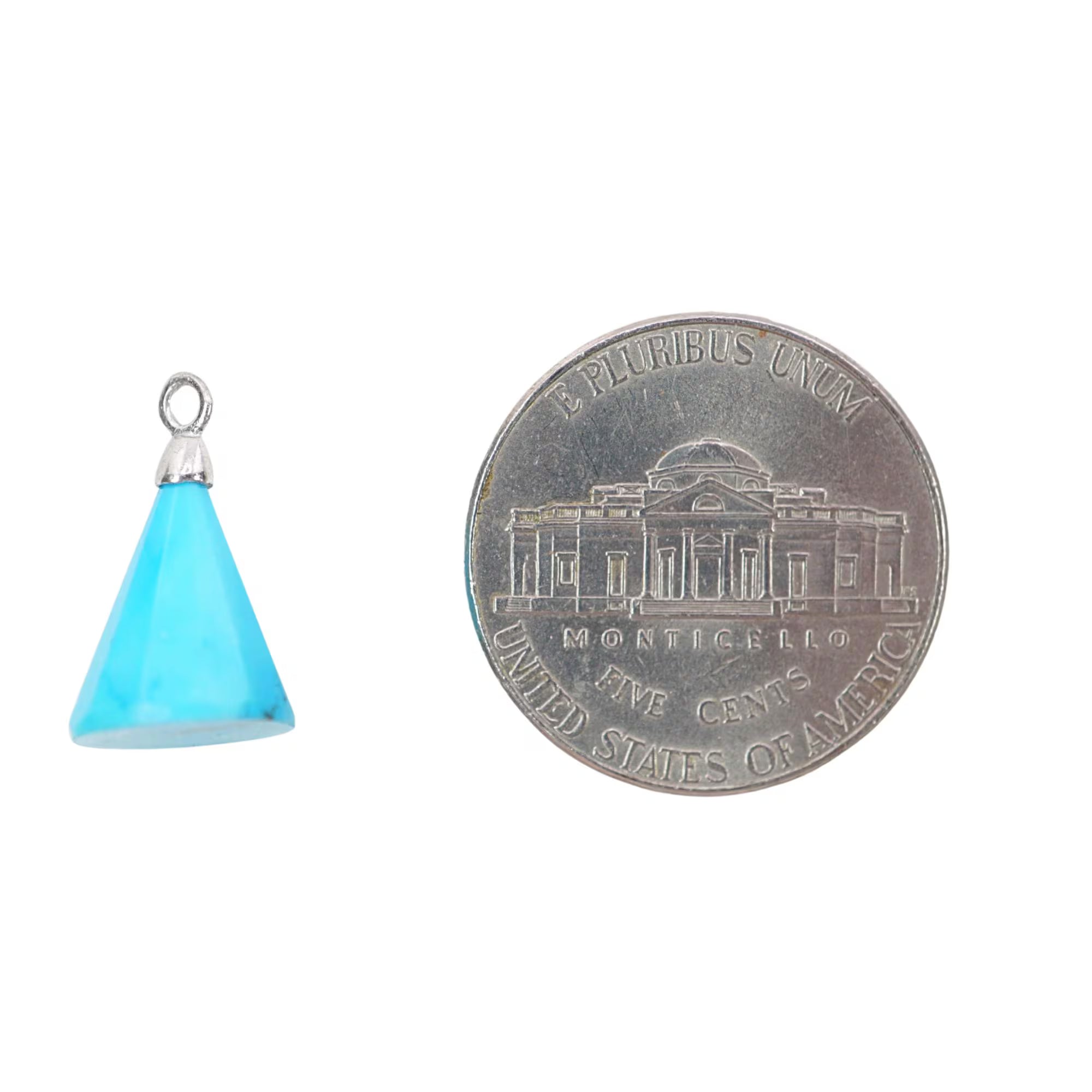 Howlite Turquoise Tringle Shape Gemstone Silver Electroplated Charm Pendant 