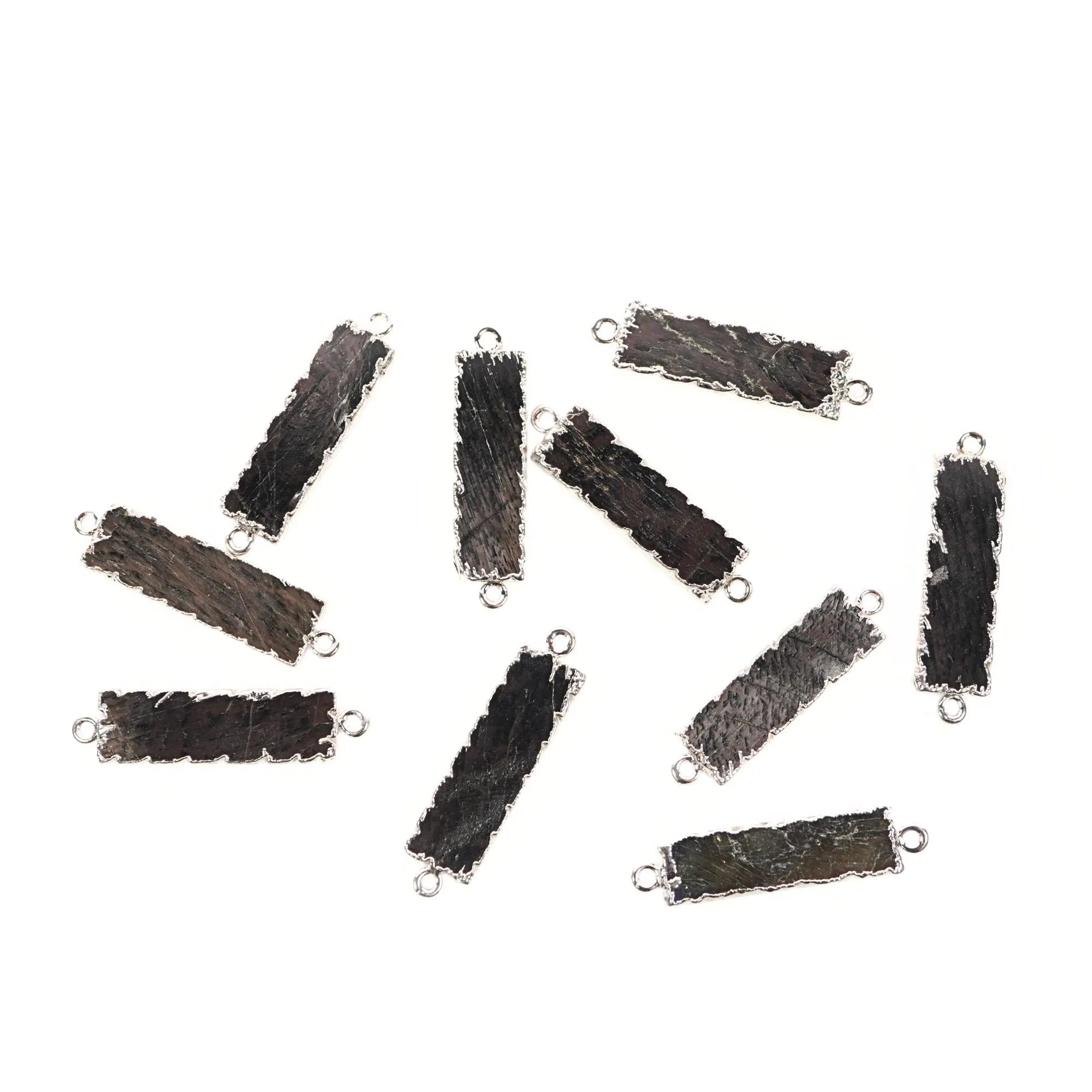 Hypersthene Gemstone Bar Connector for Jewelry