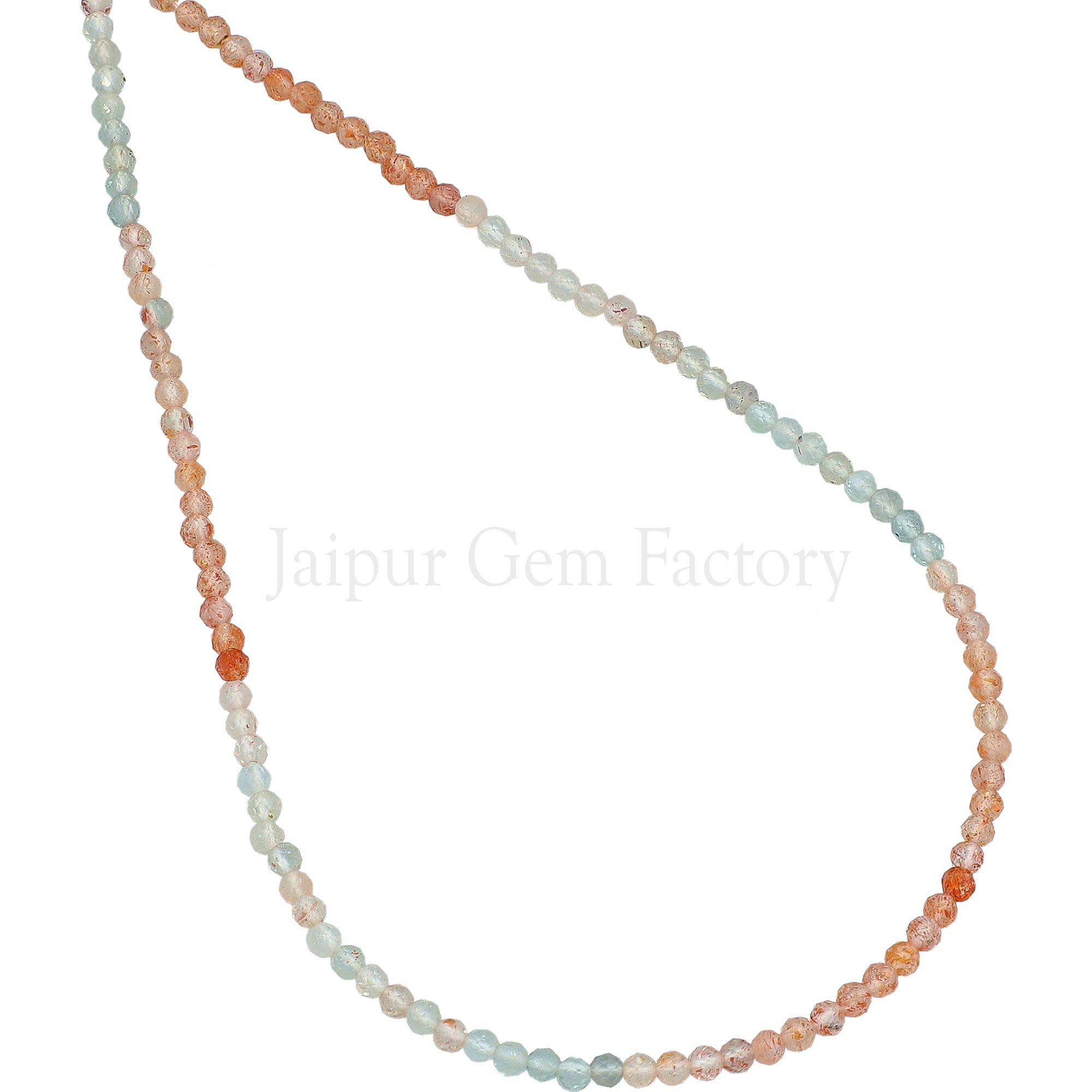 2.5 MM Natural Oregon Sunstone Faceted Round Beads