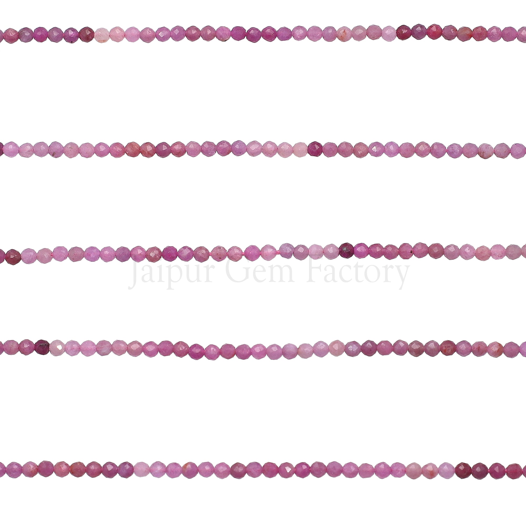 2.5 - 3 MM Natural Pink Sapphire Faceted Round Beads