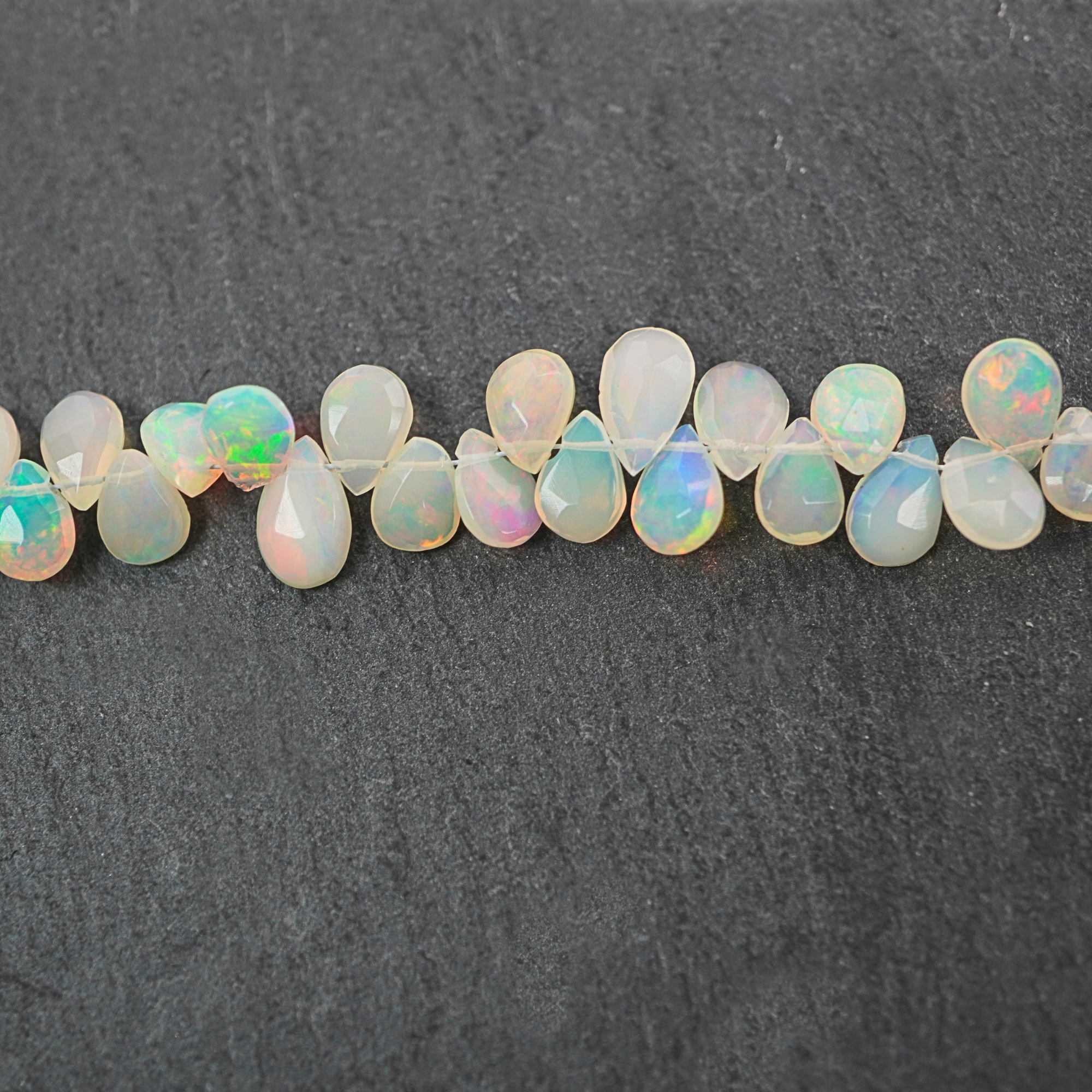 Ethiopian Opal Faceted Pear Shape Stand Beads